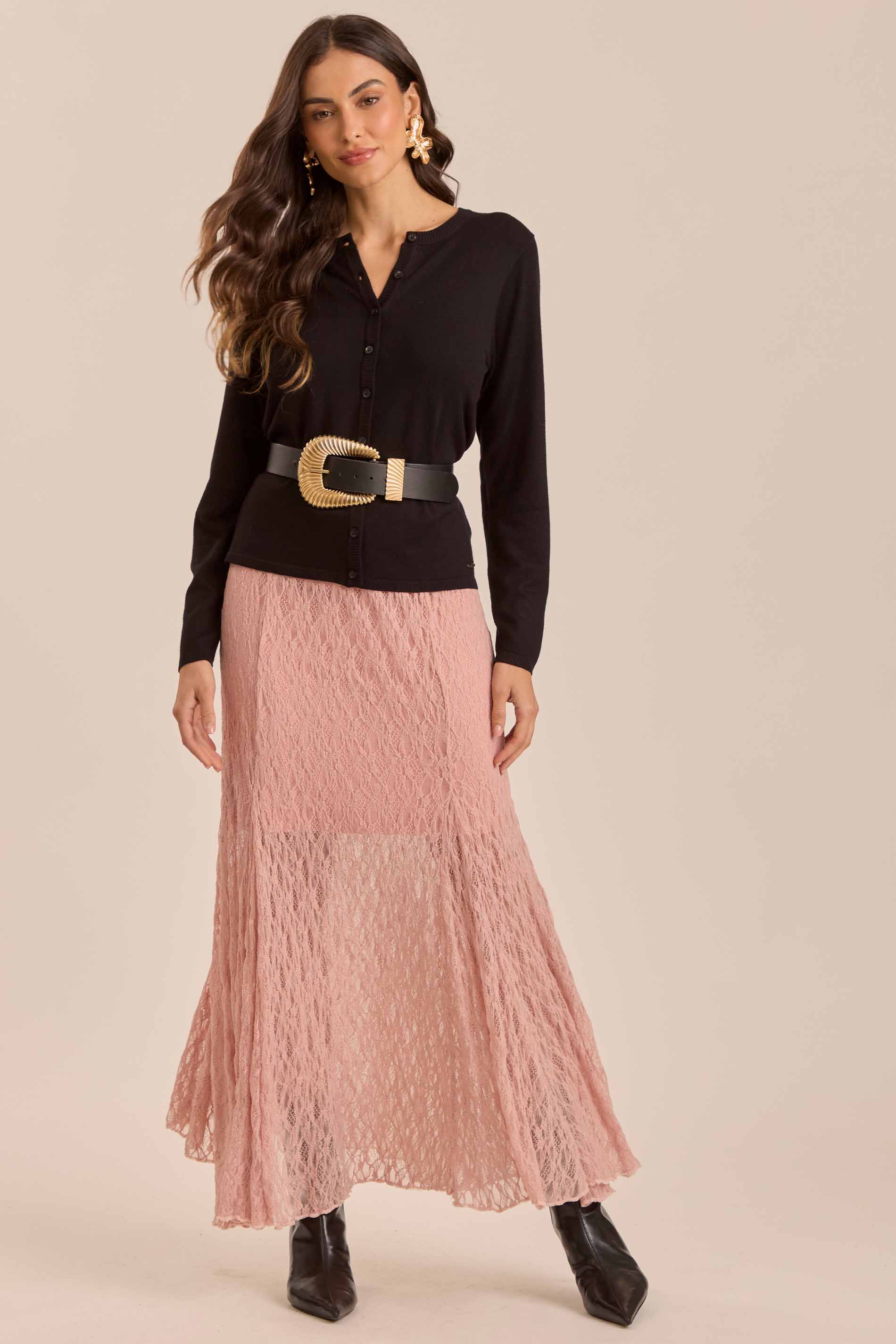 Cardigan Retrô Glam em Tricot