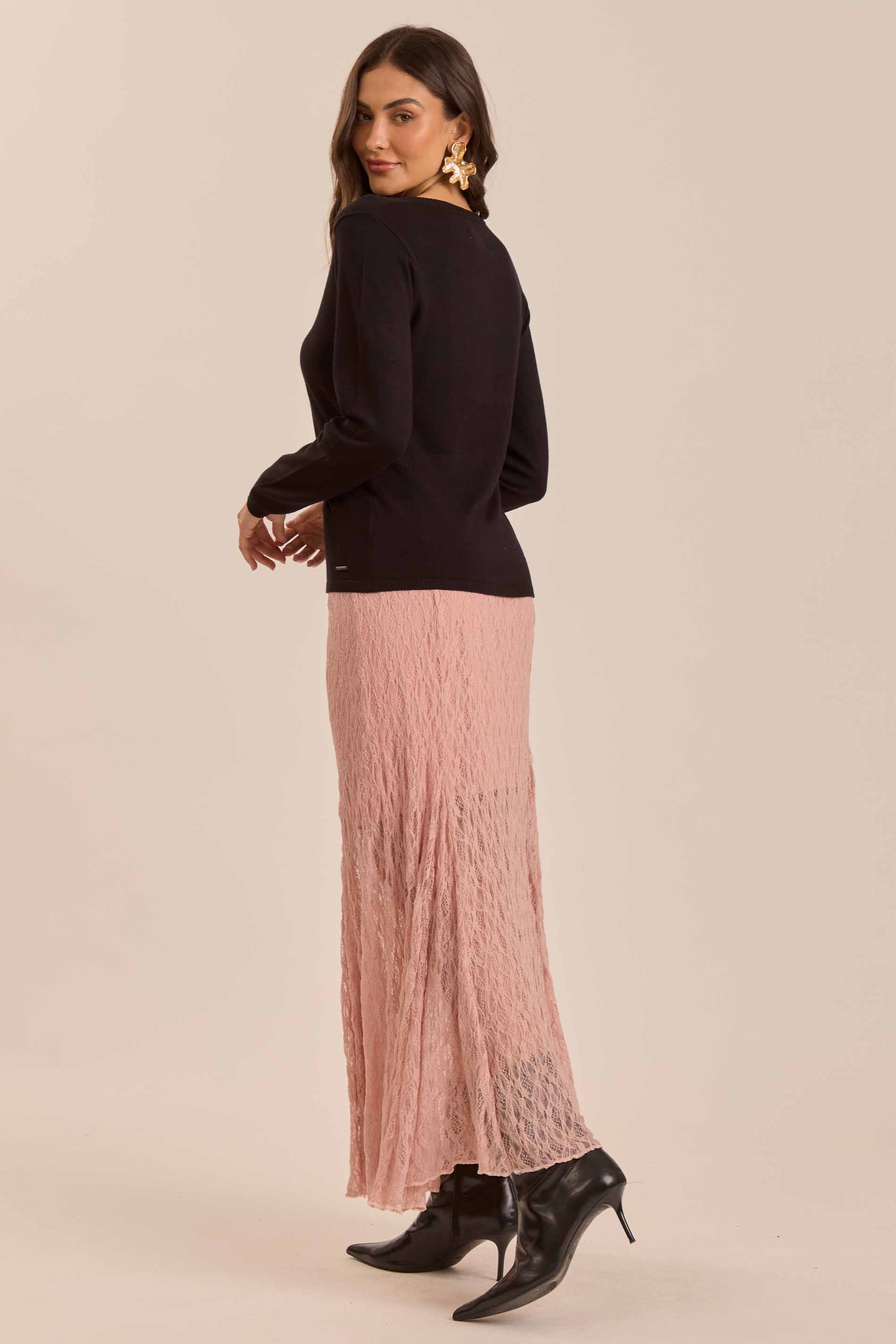 Cardigan Retrô Glam em Tricot