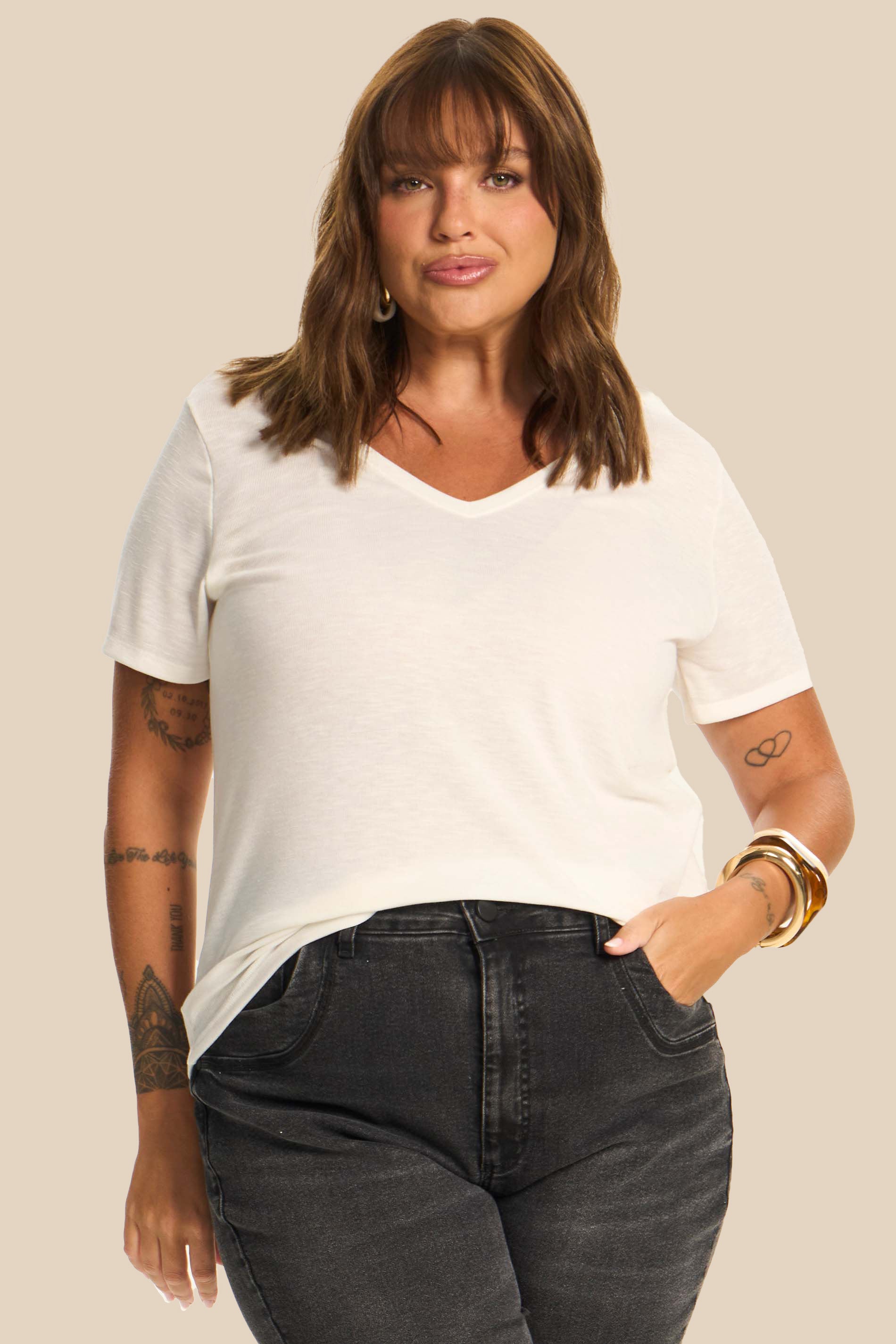 Blusa Reta Tricot Flamê com Decote em V Miragem - Doce Trama