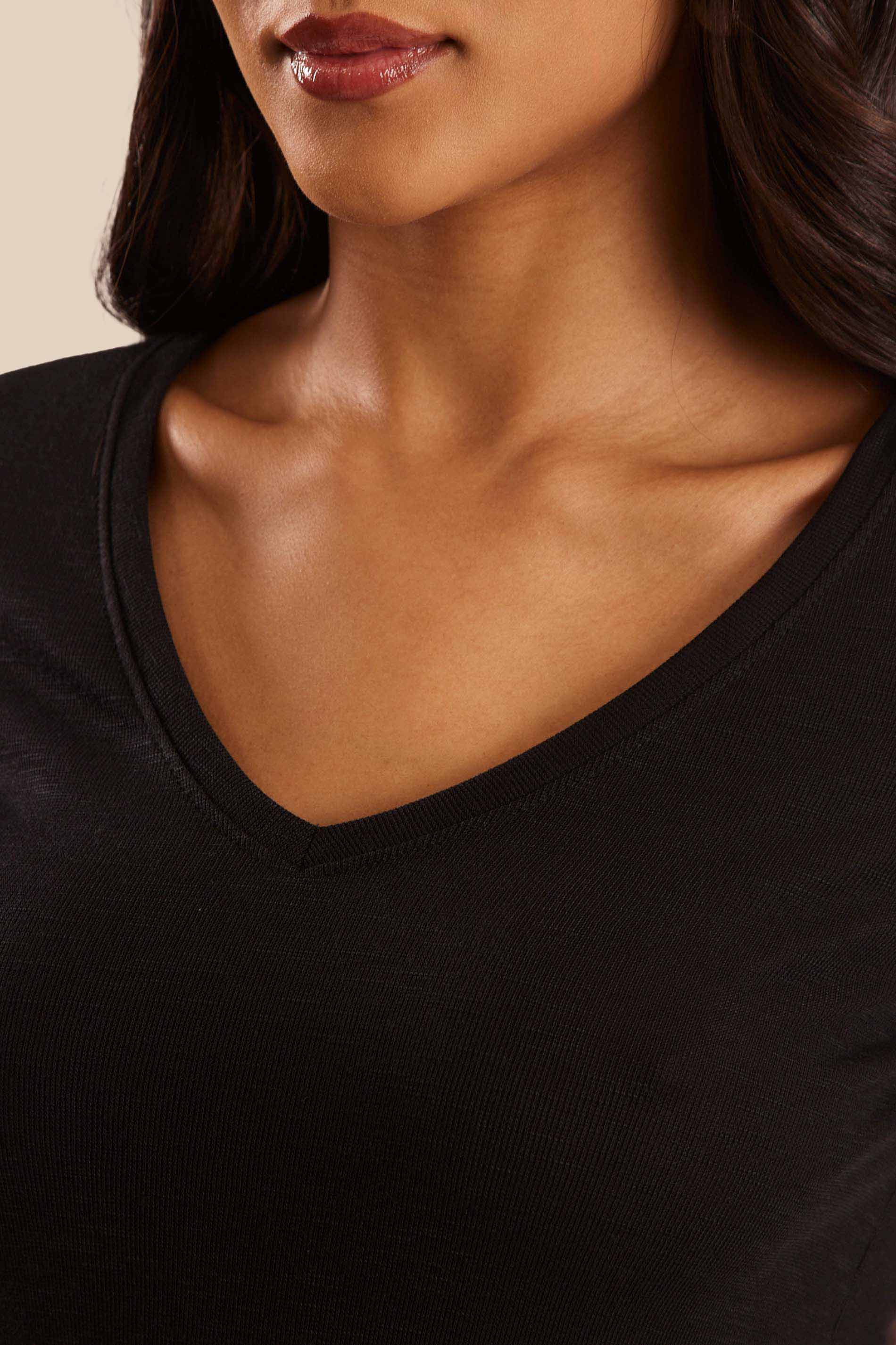 Blusa Reta Tricot Flamê com Decote em V Miragem - Doce Trama