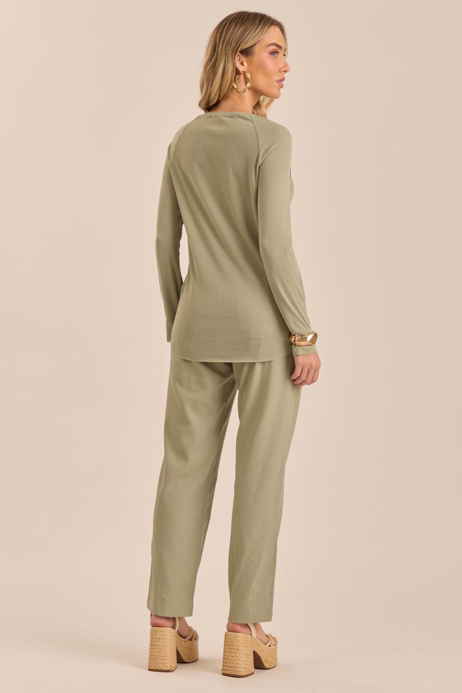 Blusa Ampla Retrô Glam em Tricot Flamê