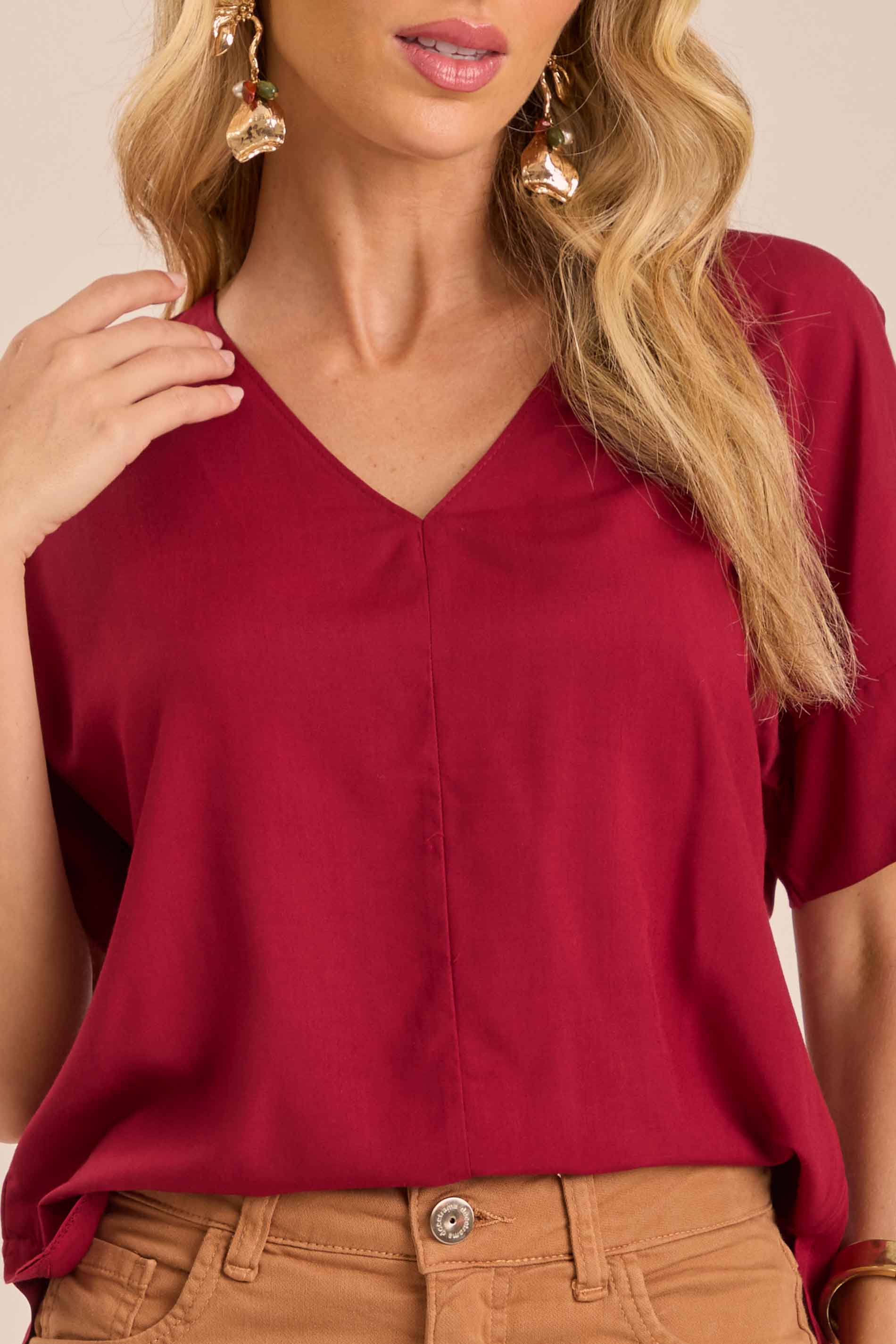 Blusa Soft Garden com Decote V