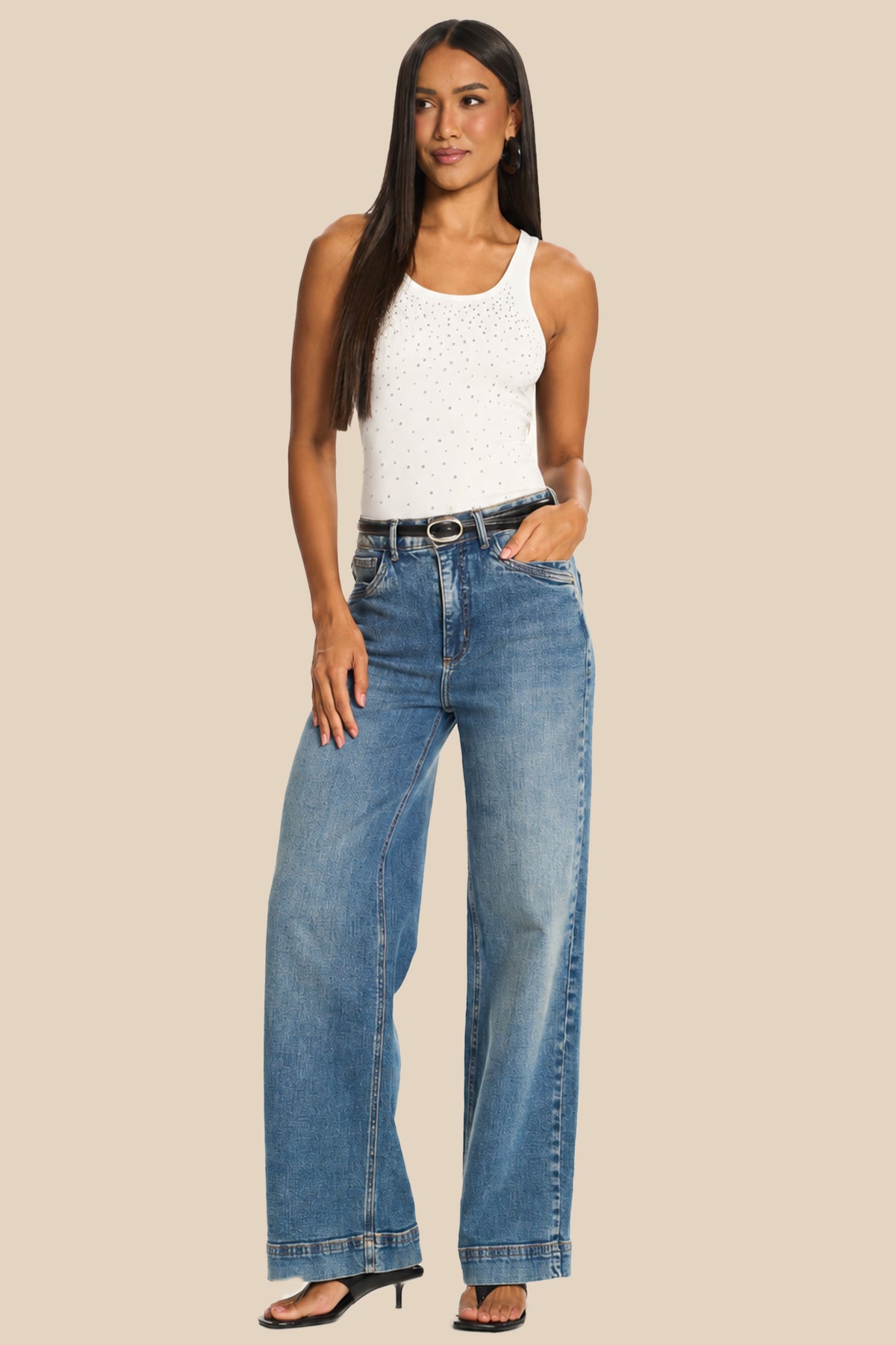 Blusa Feminina Regata Cotton com Strass Miragem - Doce Trama
