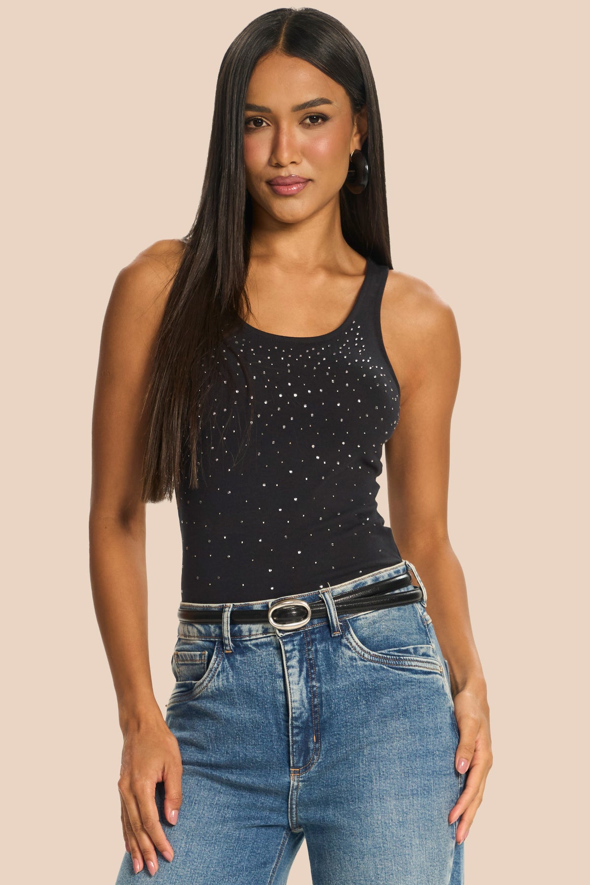 Blusa Feminina Regata Cotton com Strass Miragem - Doce Trama