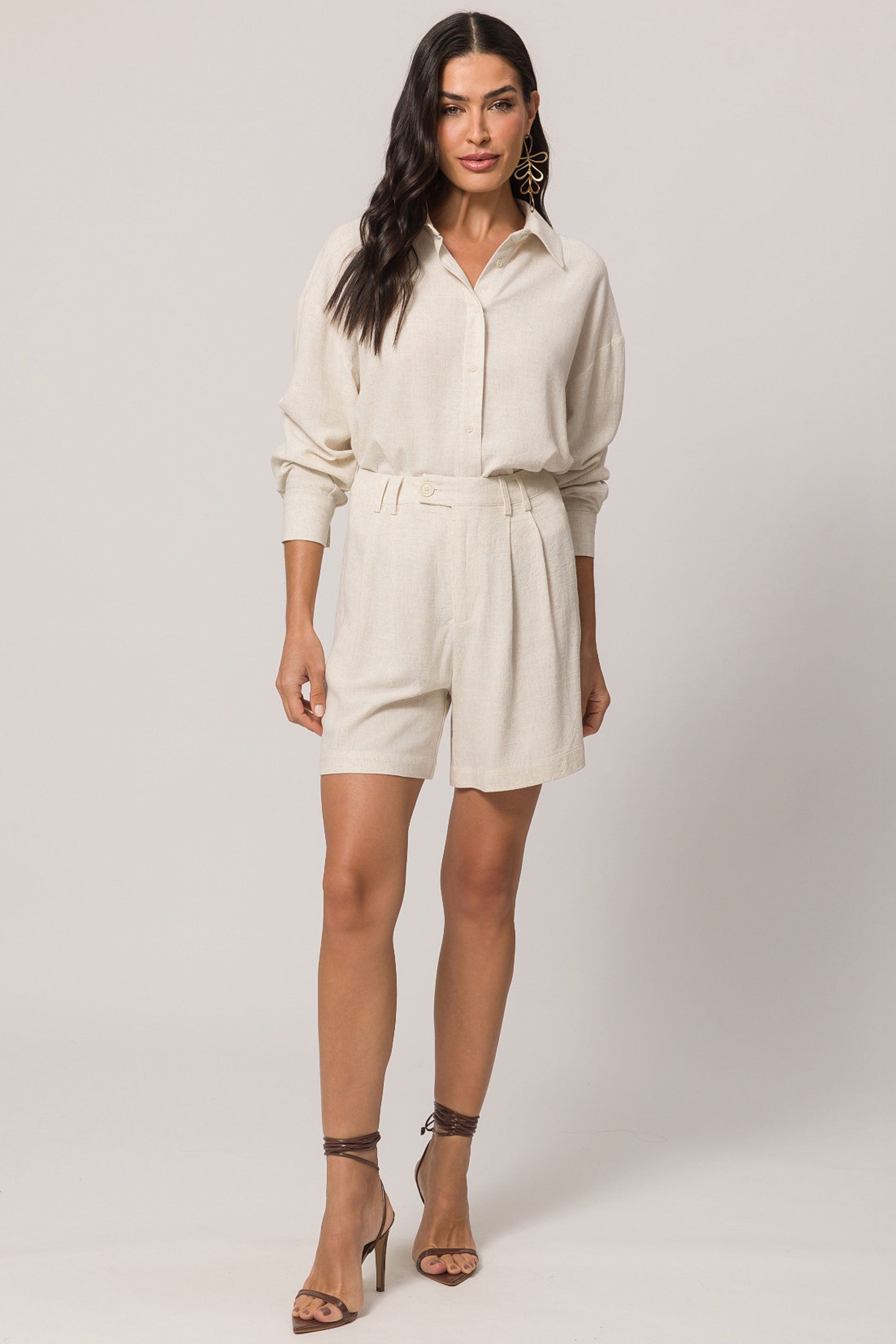 Shorts de Tecido Flamê Viscolinho