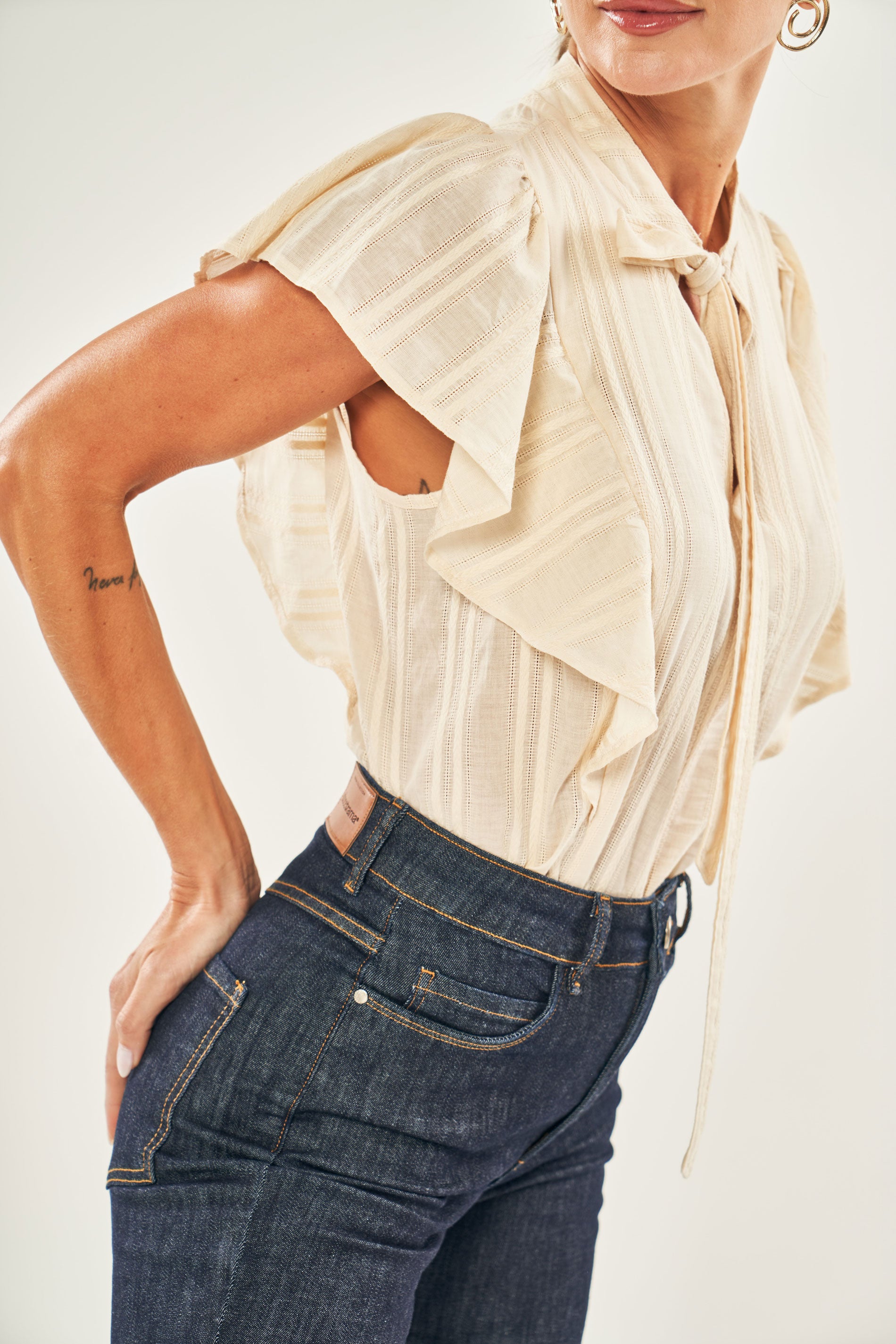 Calça Flora em Jeans com Elastano