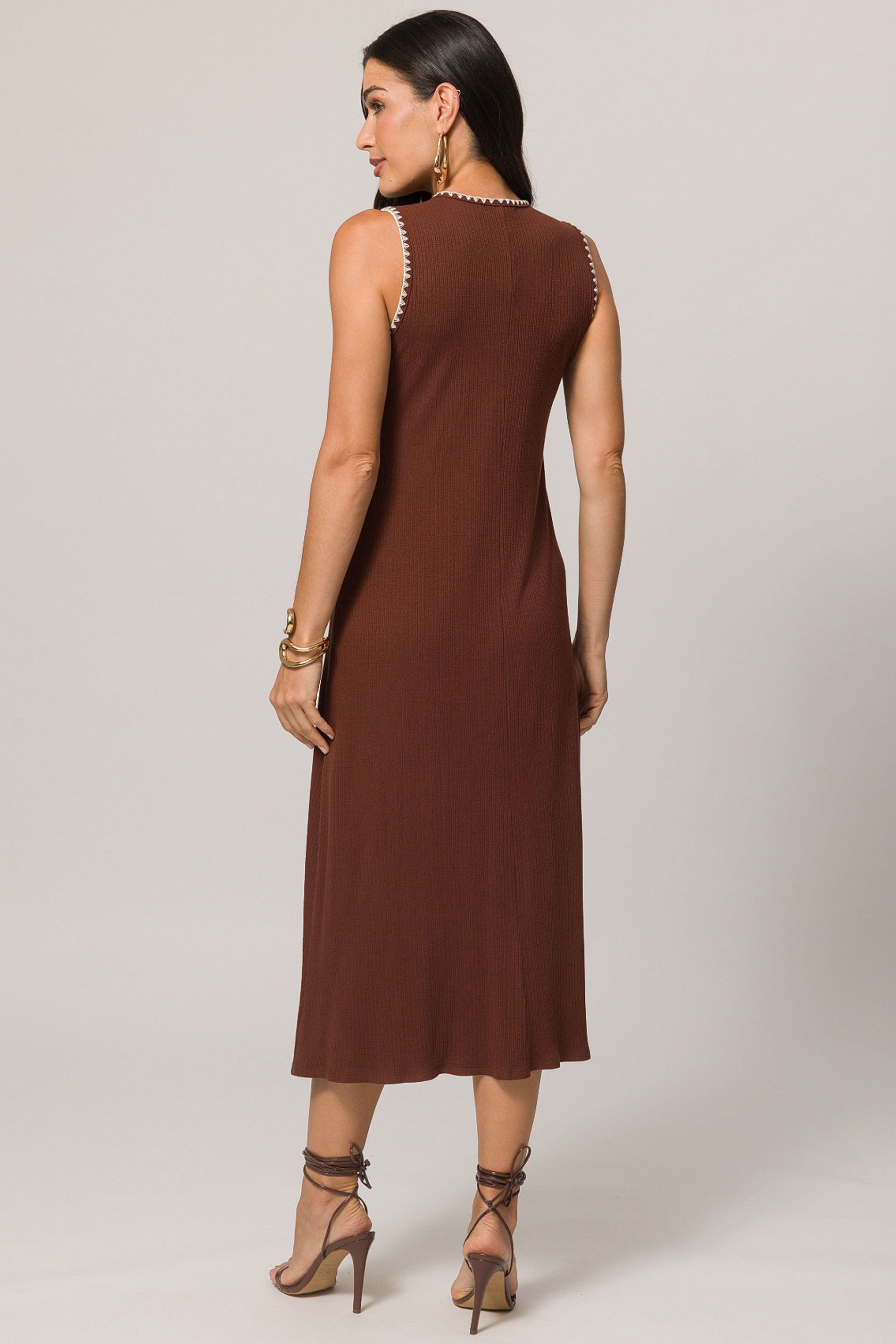 Vestido Midi Romantic Canelado