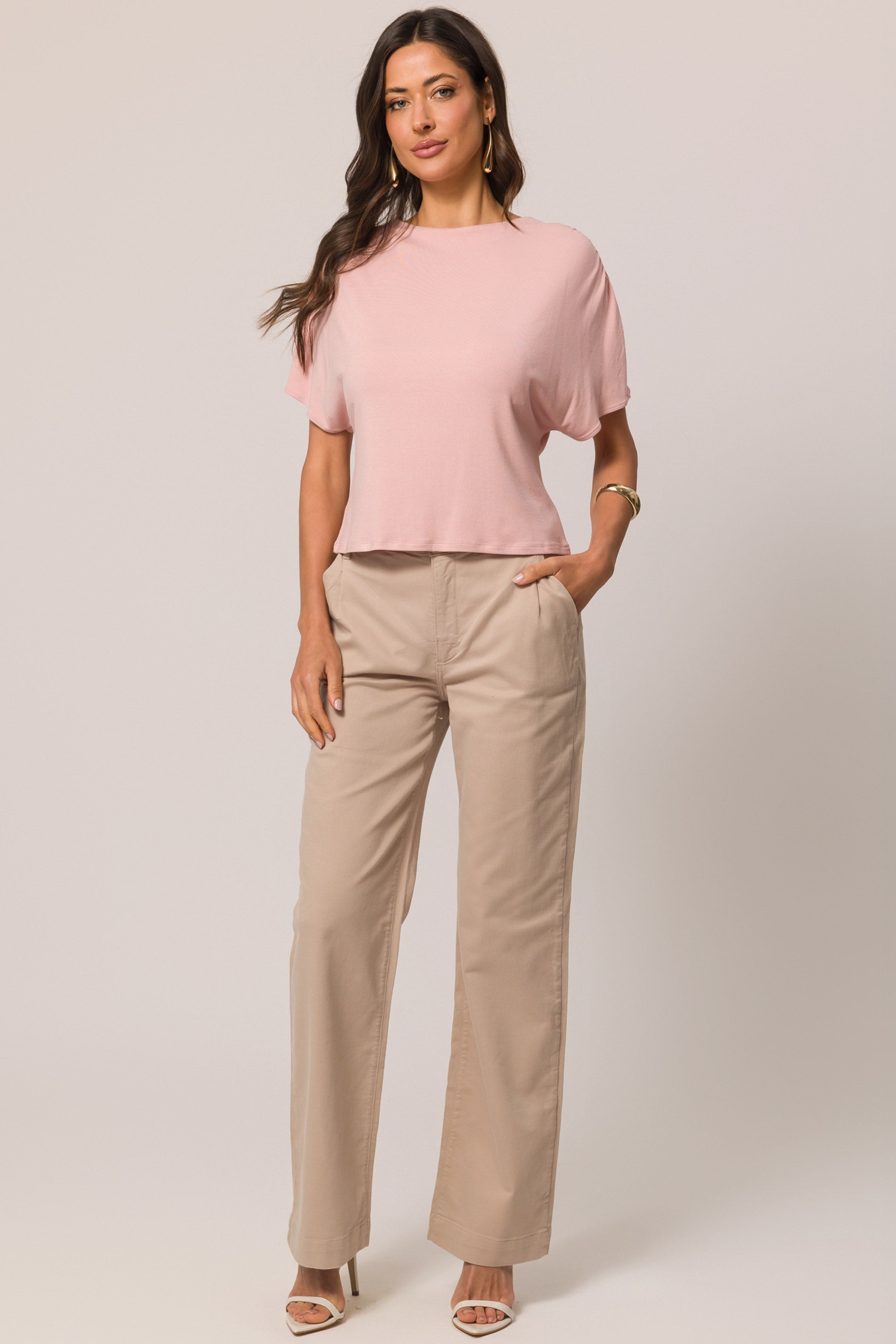 Blusa de manga curta em ribana clean