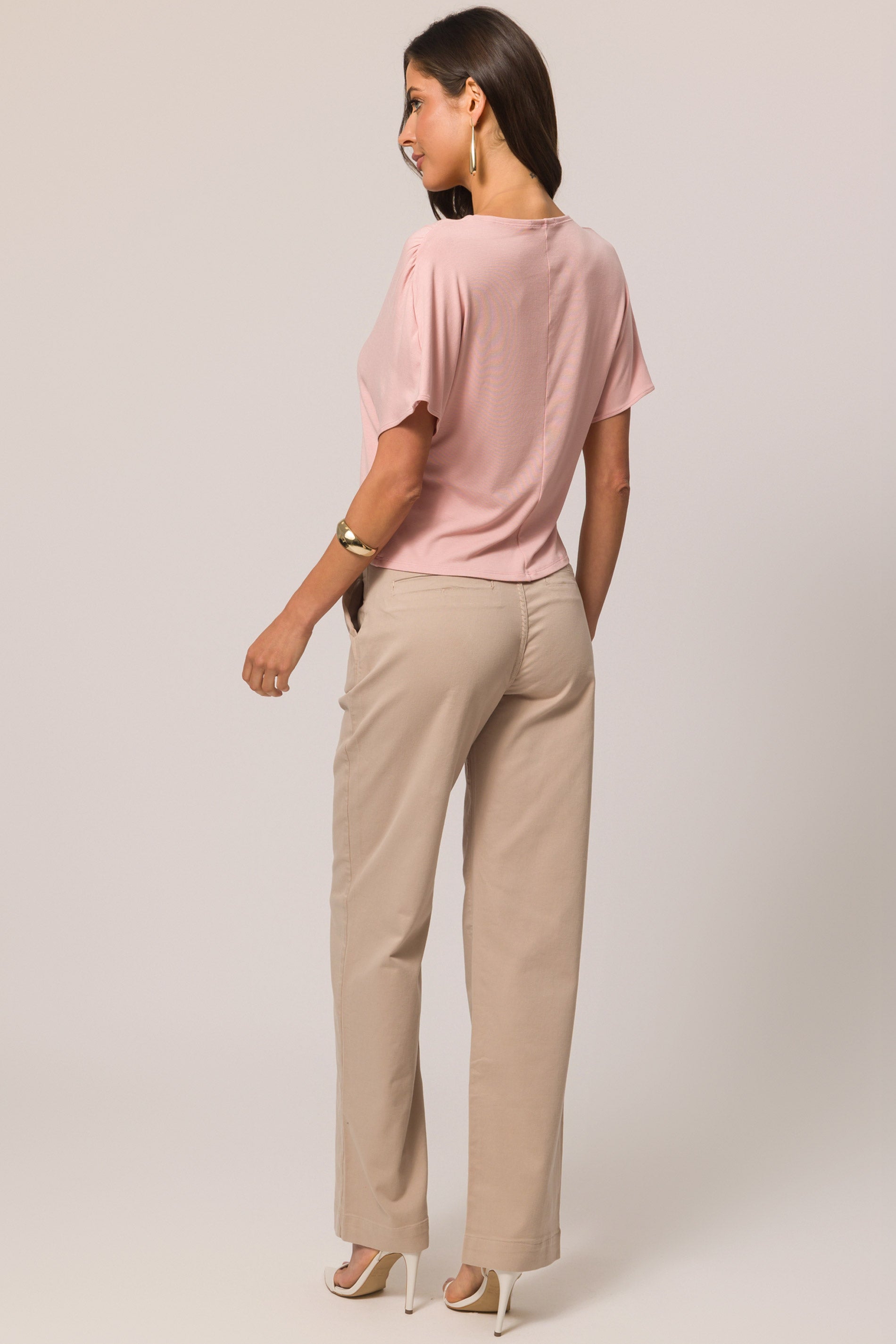 Blusa de manga curta em ribana clean