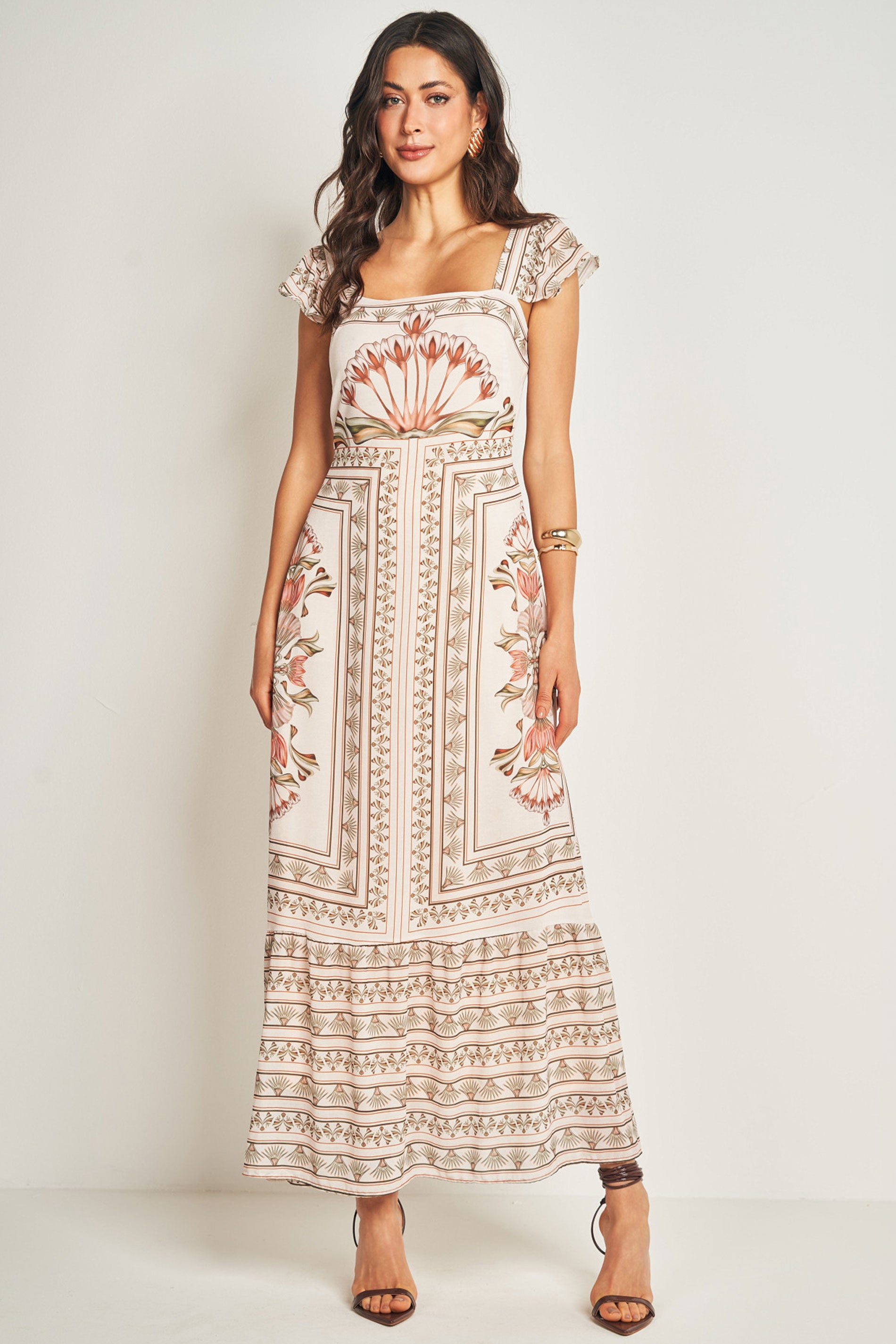 Vestido Longo de Alça em Plano Chiffon Soft