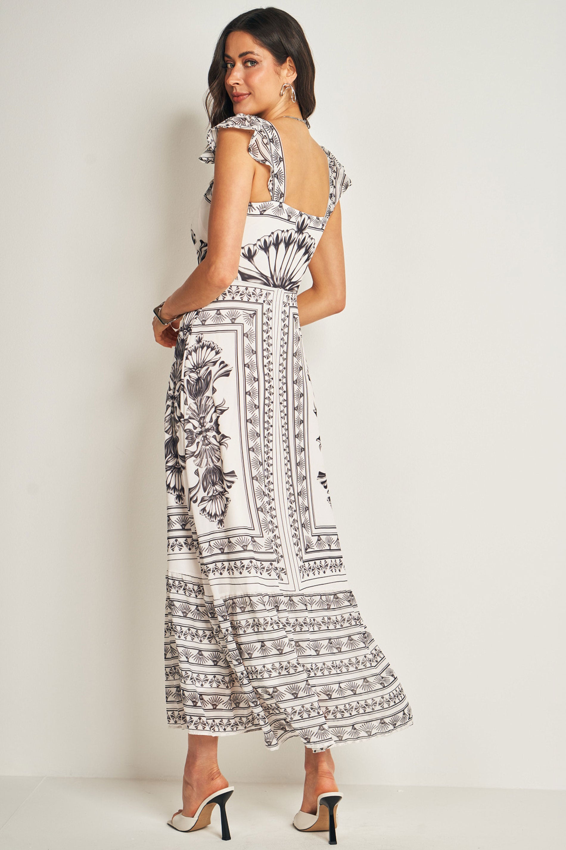 Vestido Longo de Alça em Plano Chiffon Soft