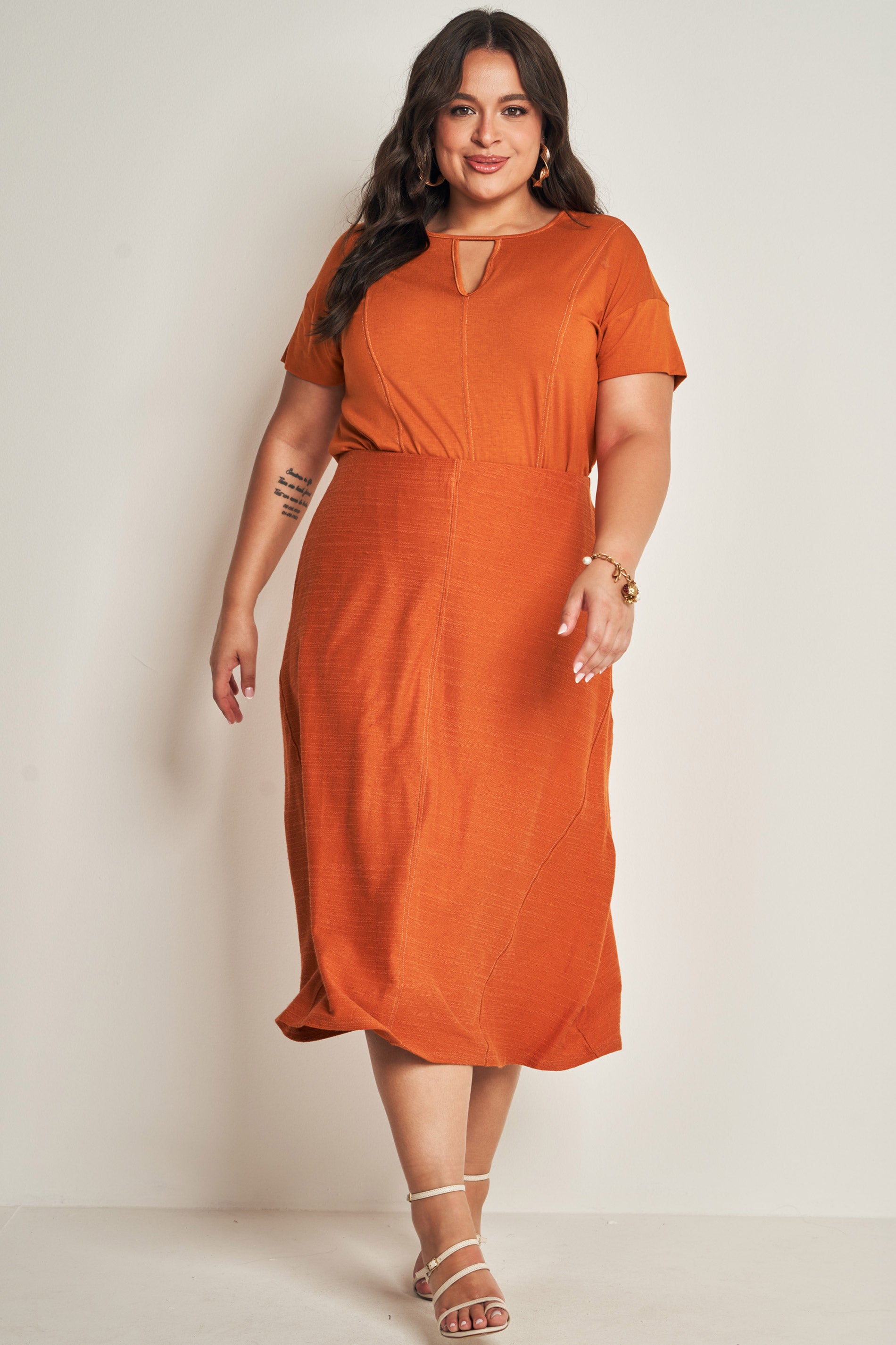 Saia midi em moletinho viscolinho