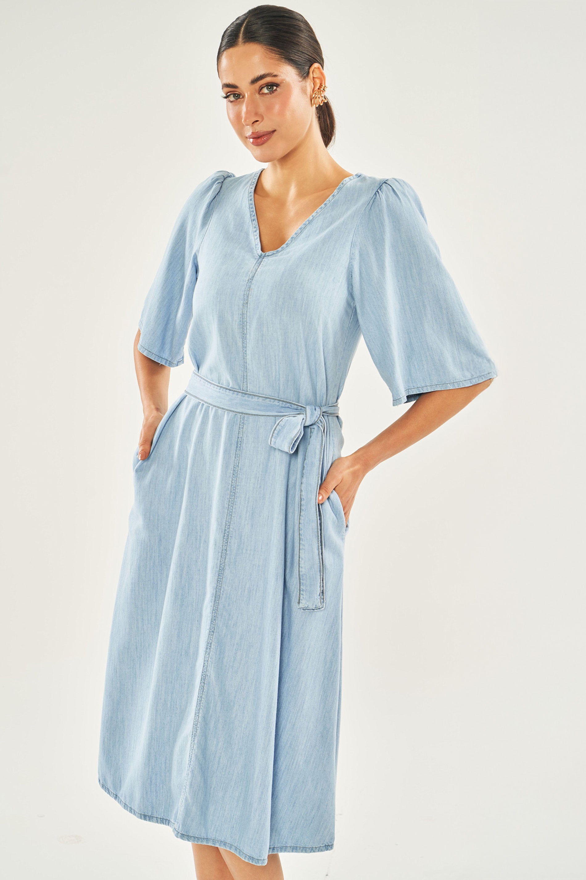 Vestido Maxi Midi em Jeans