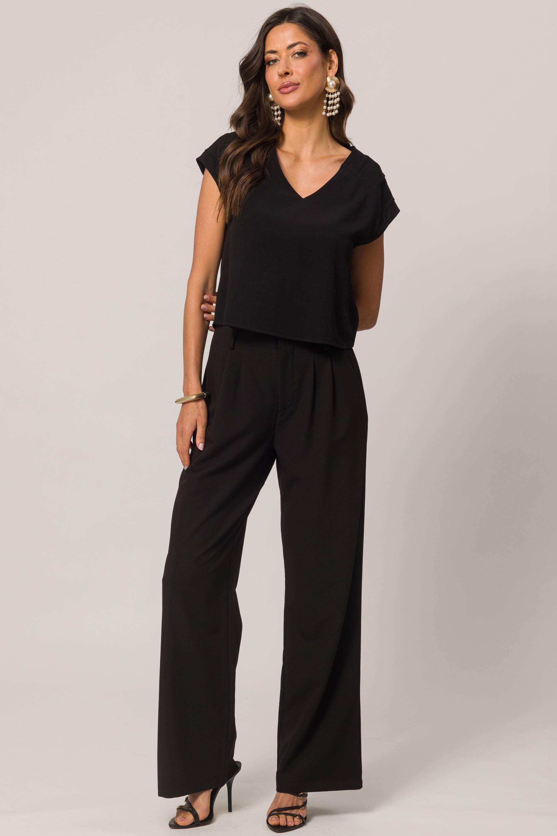 Blusa de Manga Curta em Plano Viscose