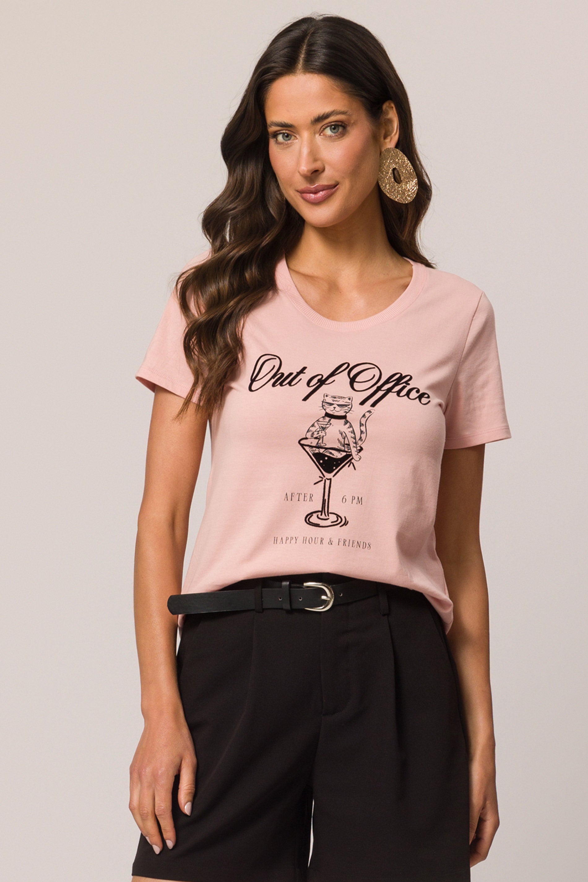 T-shirt em Meia Malha com Estampa Ilustrada