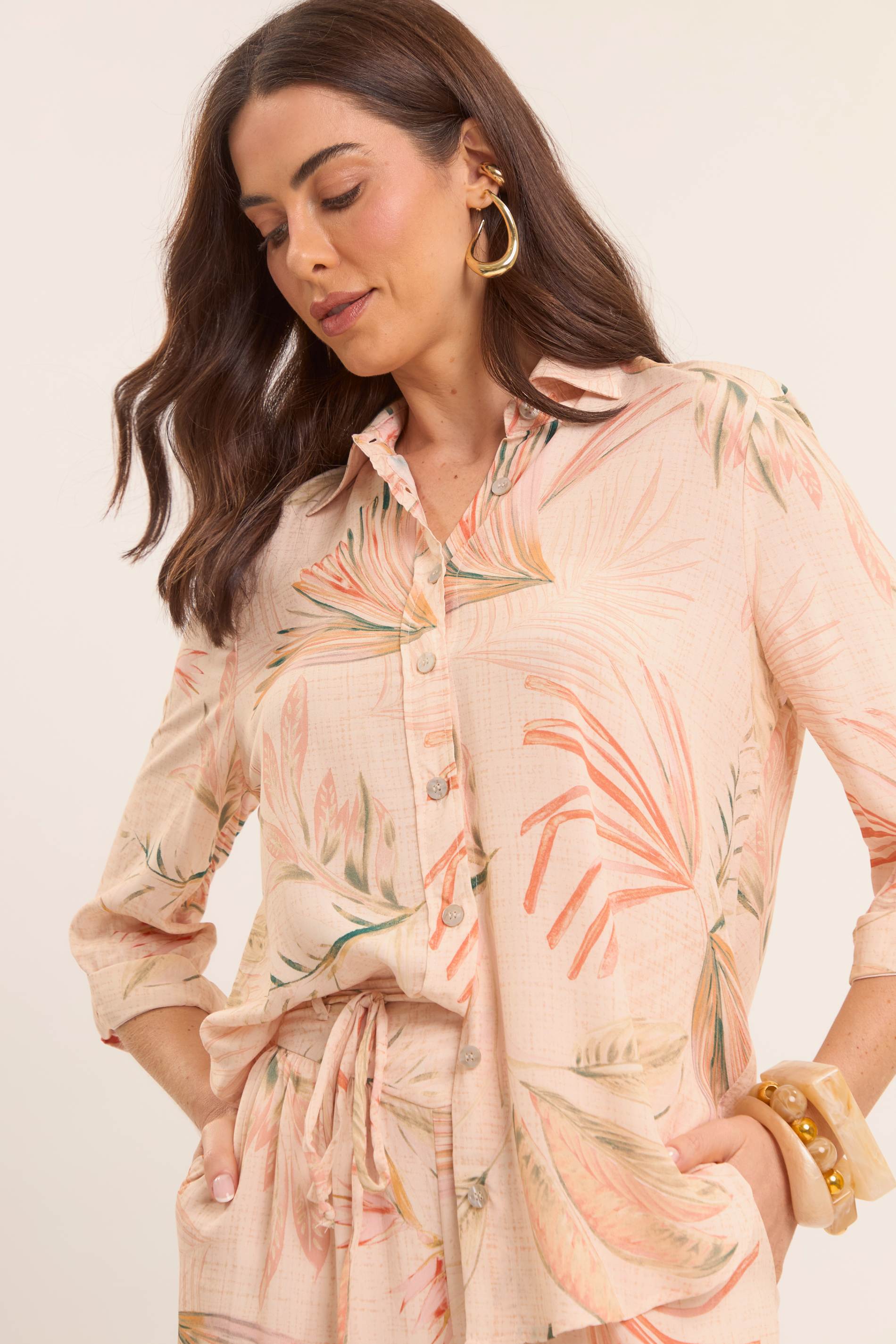 Camisa Manga Longa Veraneio Estampada