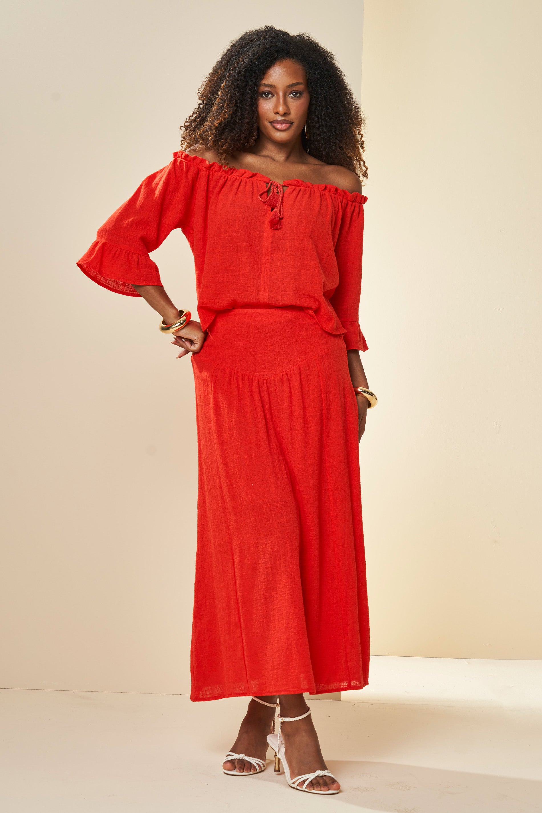 Saia Longa Nature em Linho