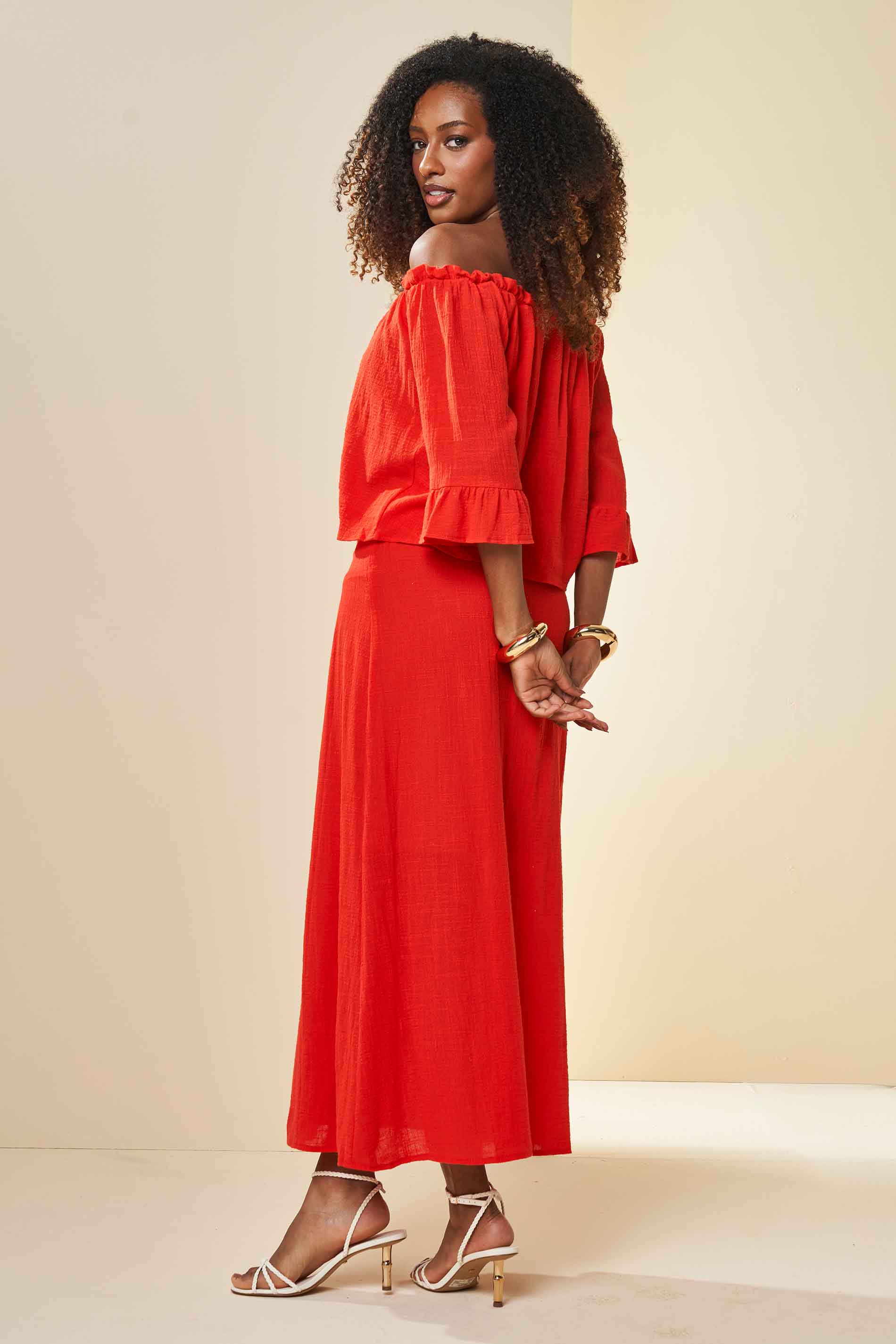 Saia Longa Nature em Linho