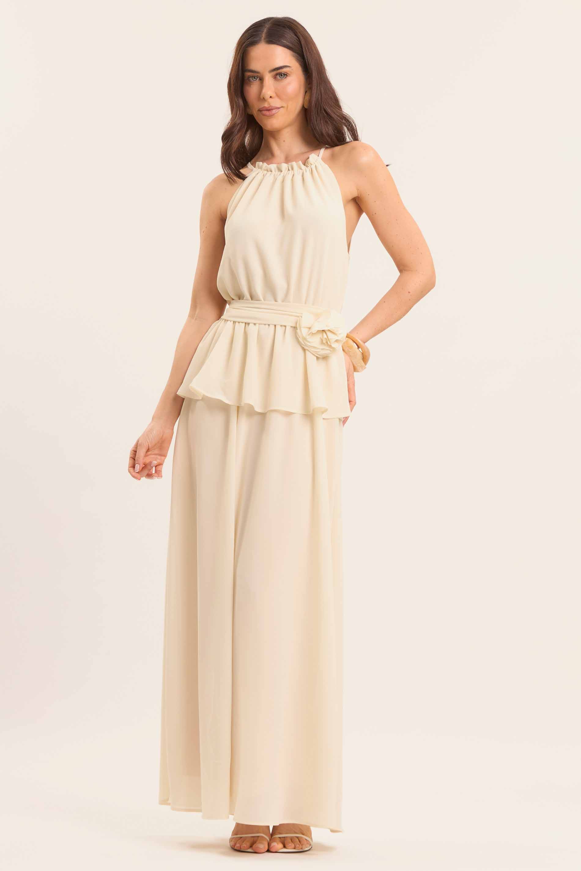 Vestido Longo Lusitana com Babado