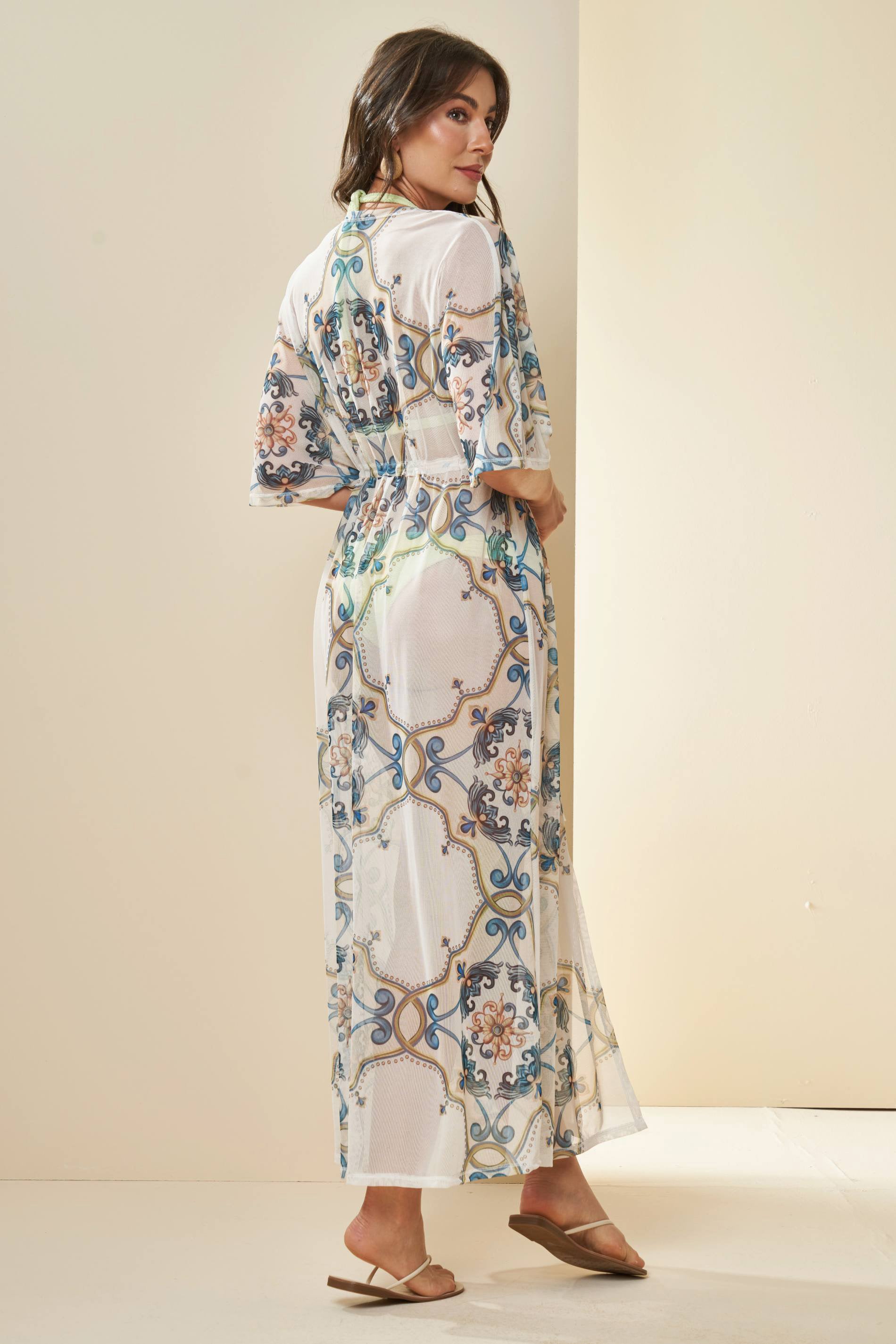 Saída de Praia Lusitana em Tule Estampado