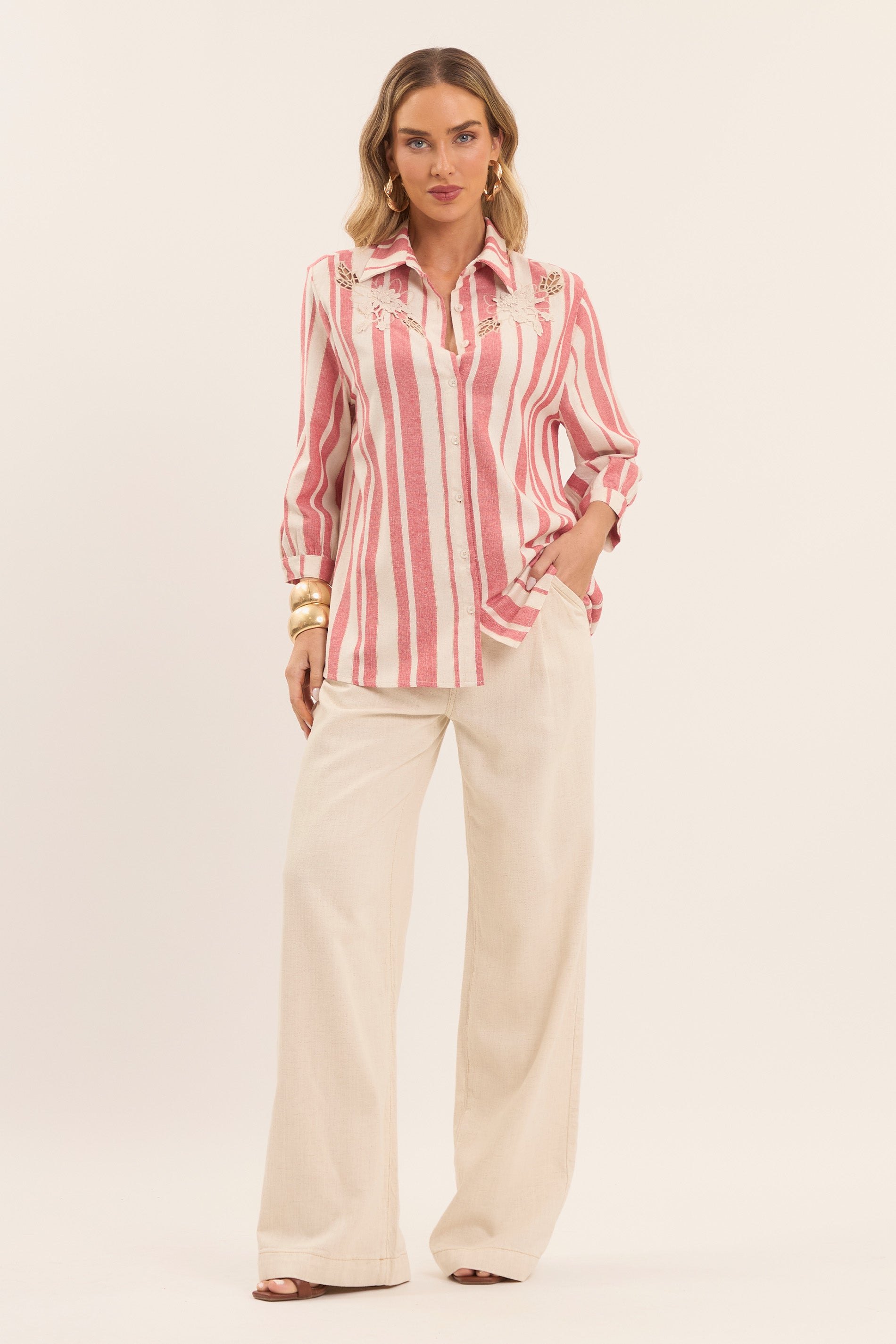 Camisa Manga 3/4 Celebration Bordada