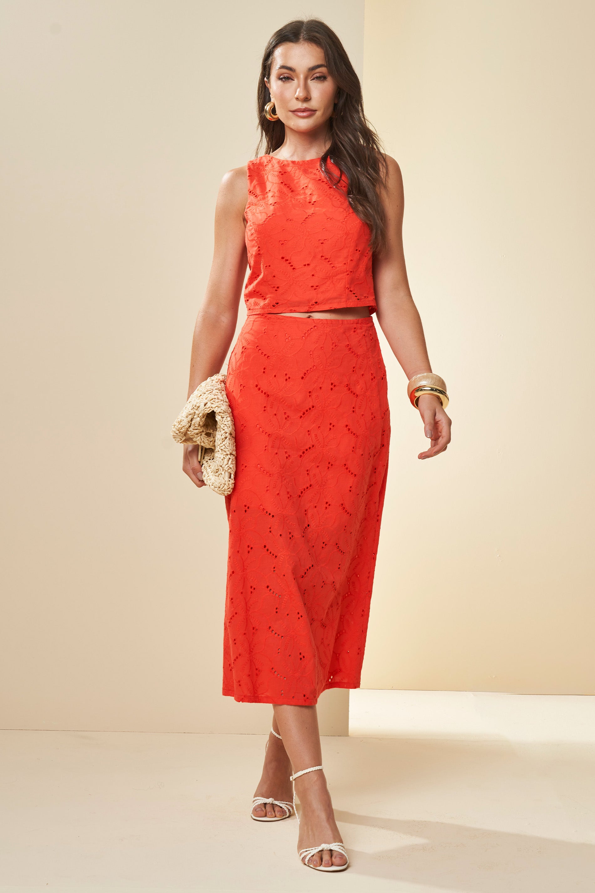 Saia Midi Reta Celebration Rendada