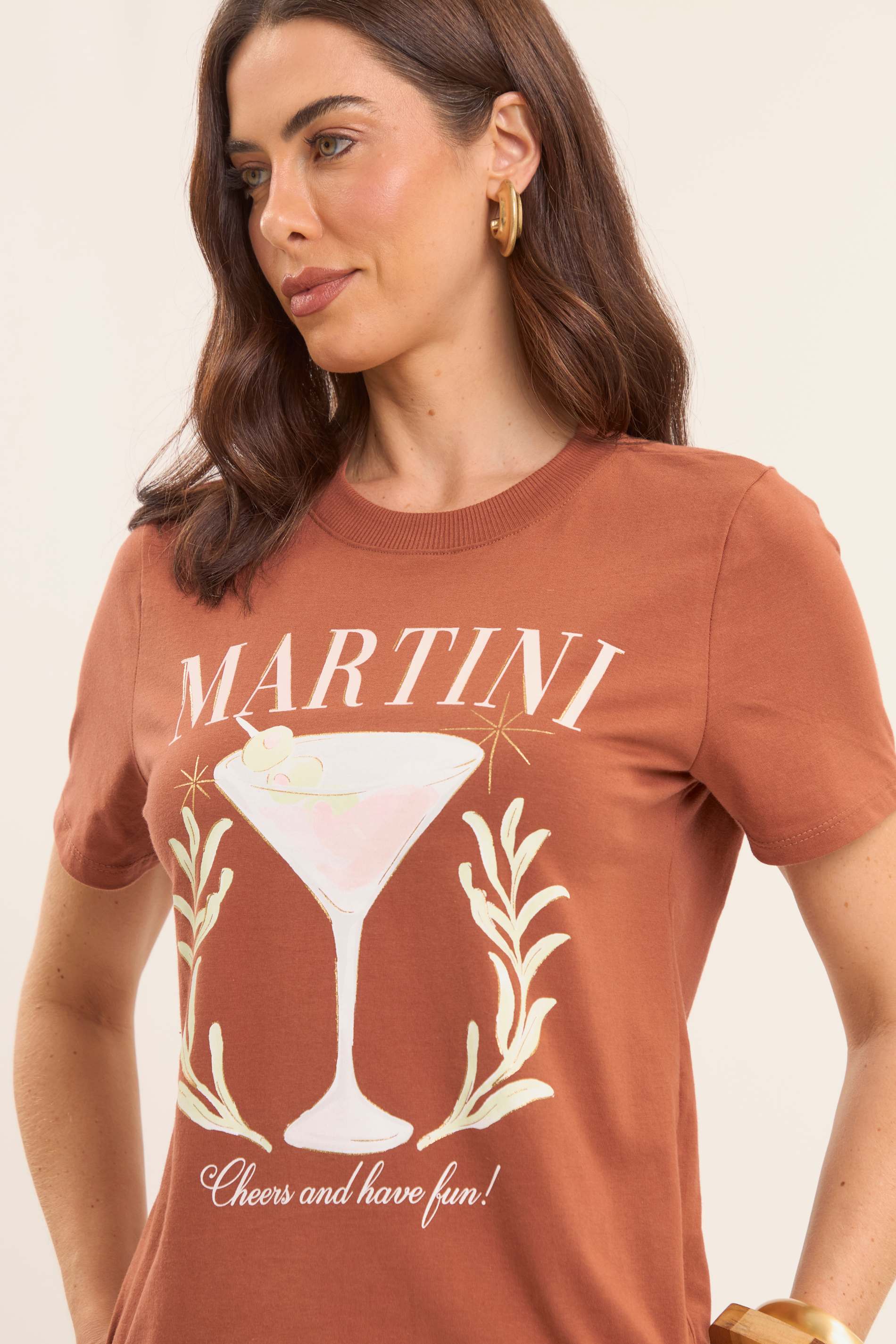 T-Shirt Oliva Estampada