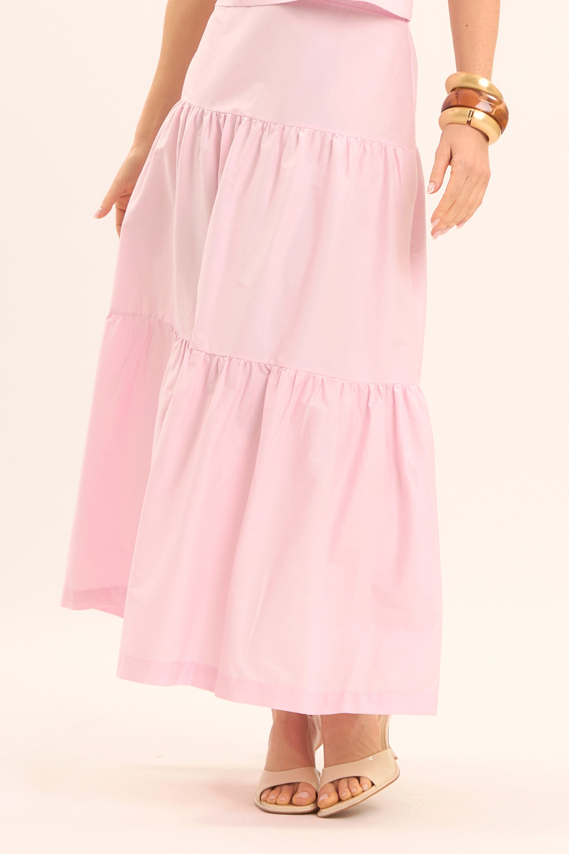 Saia Longa com Babados e Modelagem Ampla