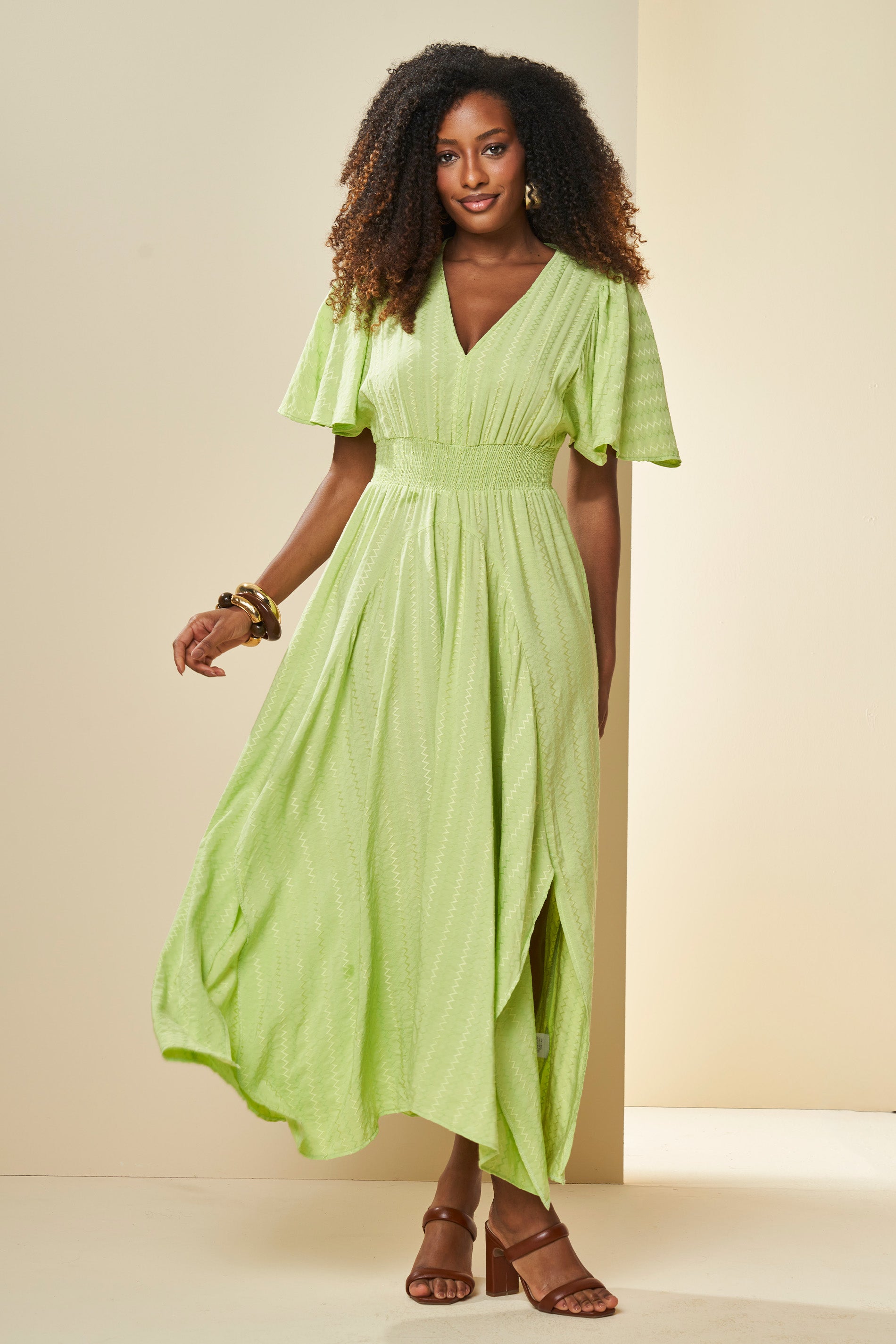 Vestido Midi Brisamar com Barra Assimétrica