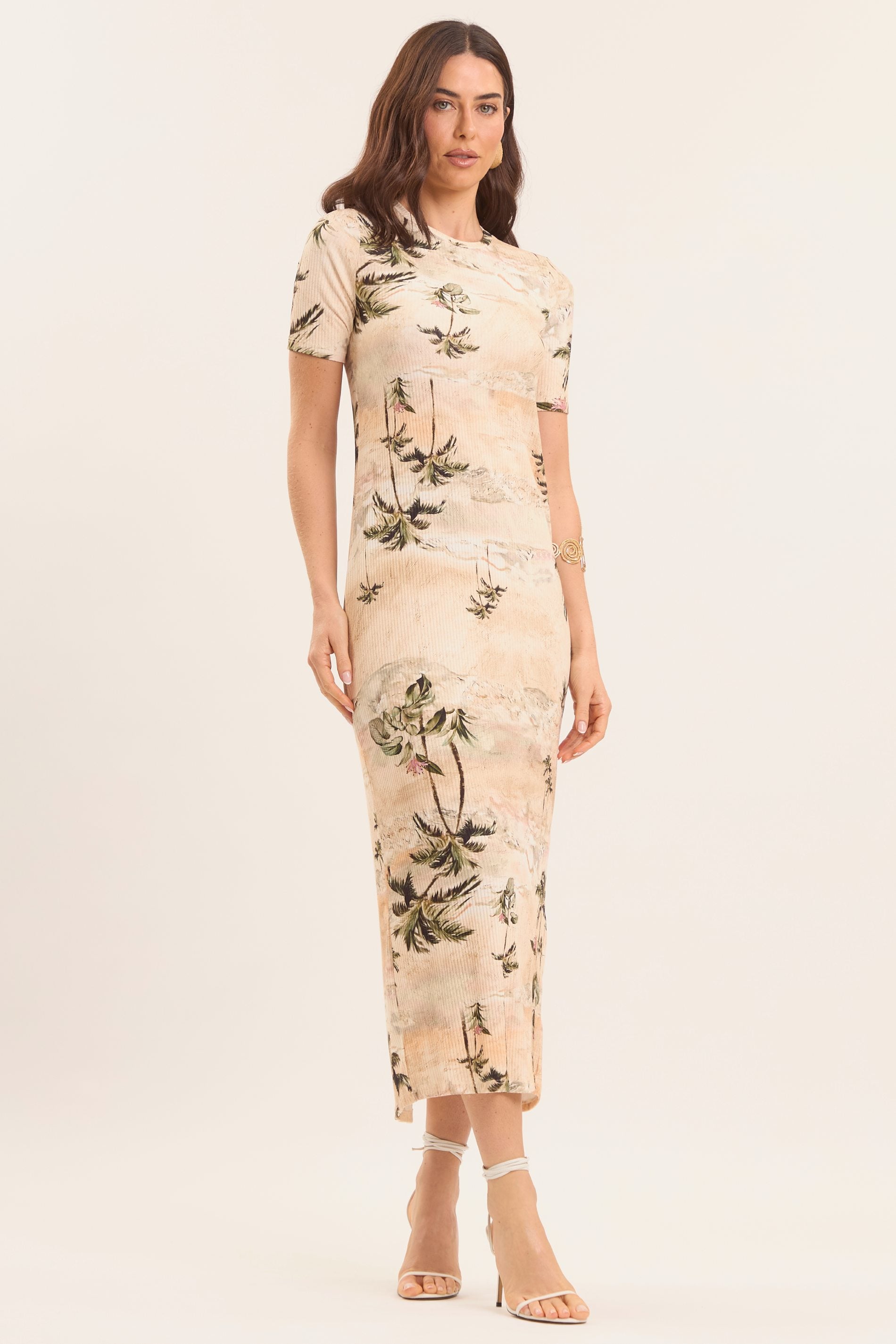 Vestido Longo Boho em Ribana Estampada