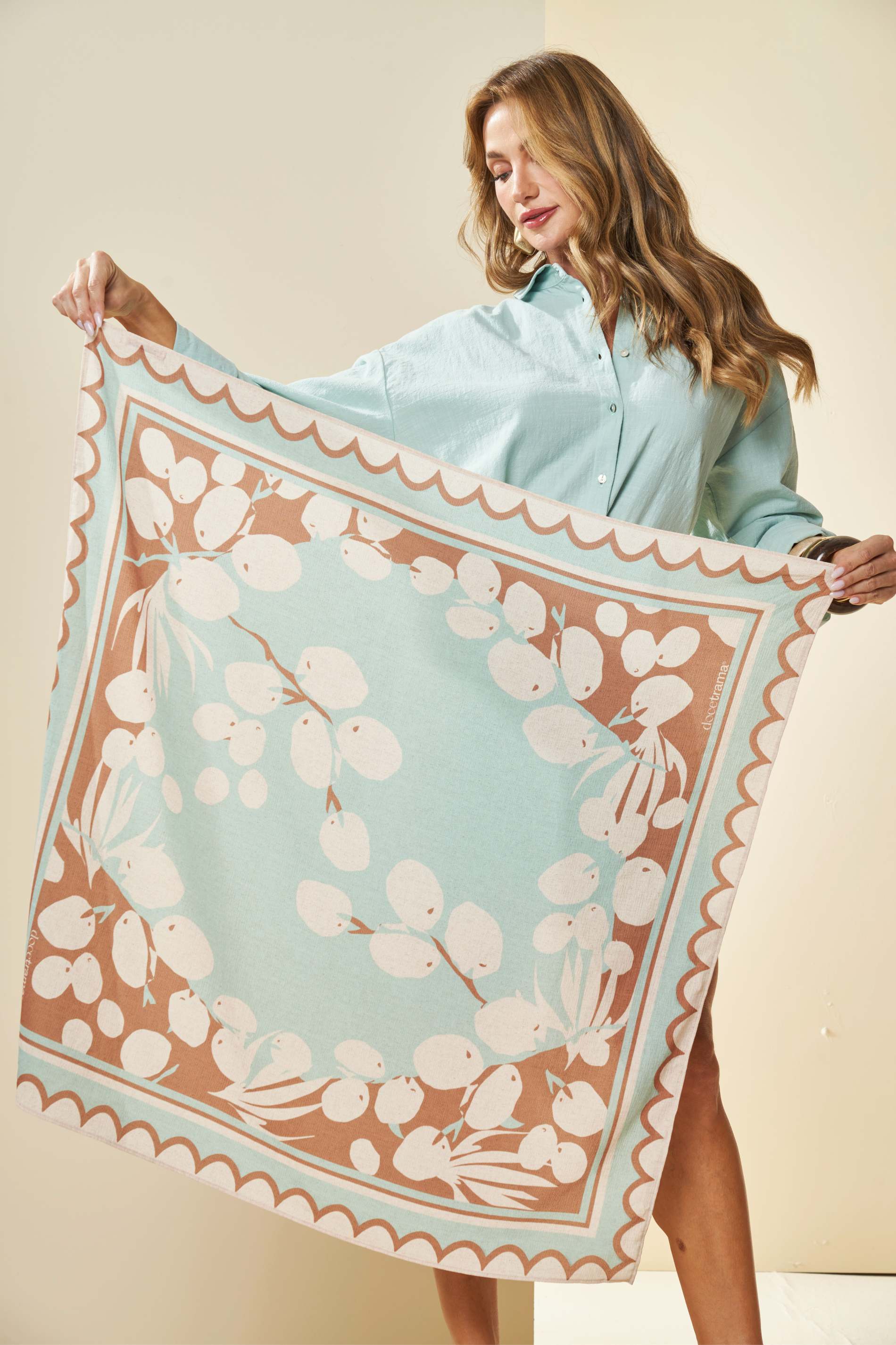 Lenço Oliva Estampado