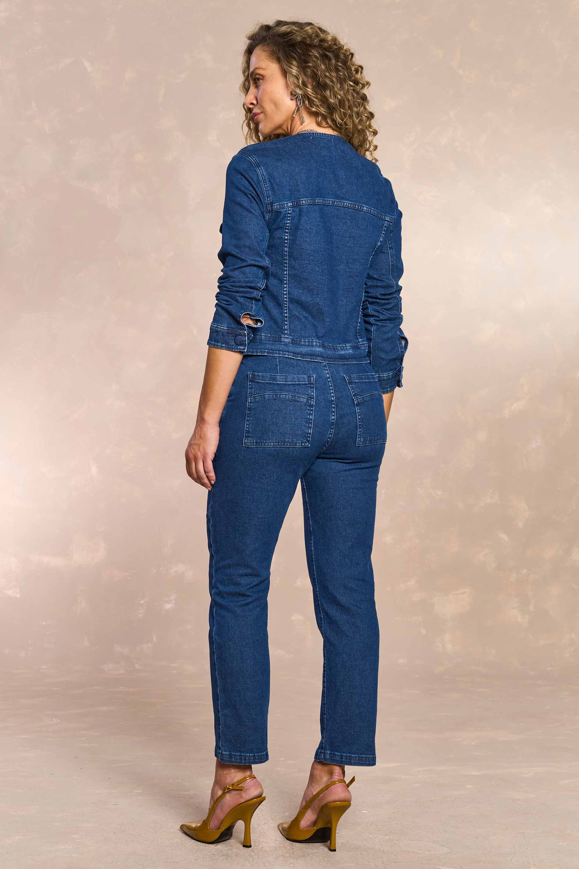 Calça Reta Slim Cozy Winter em Denim