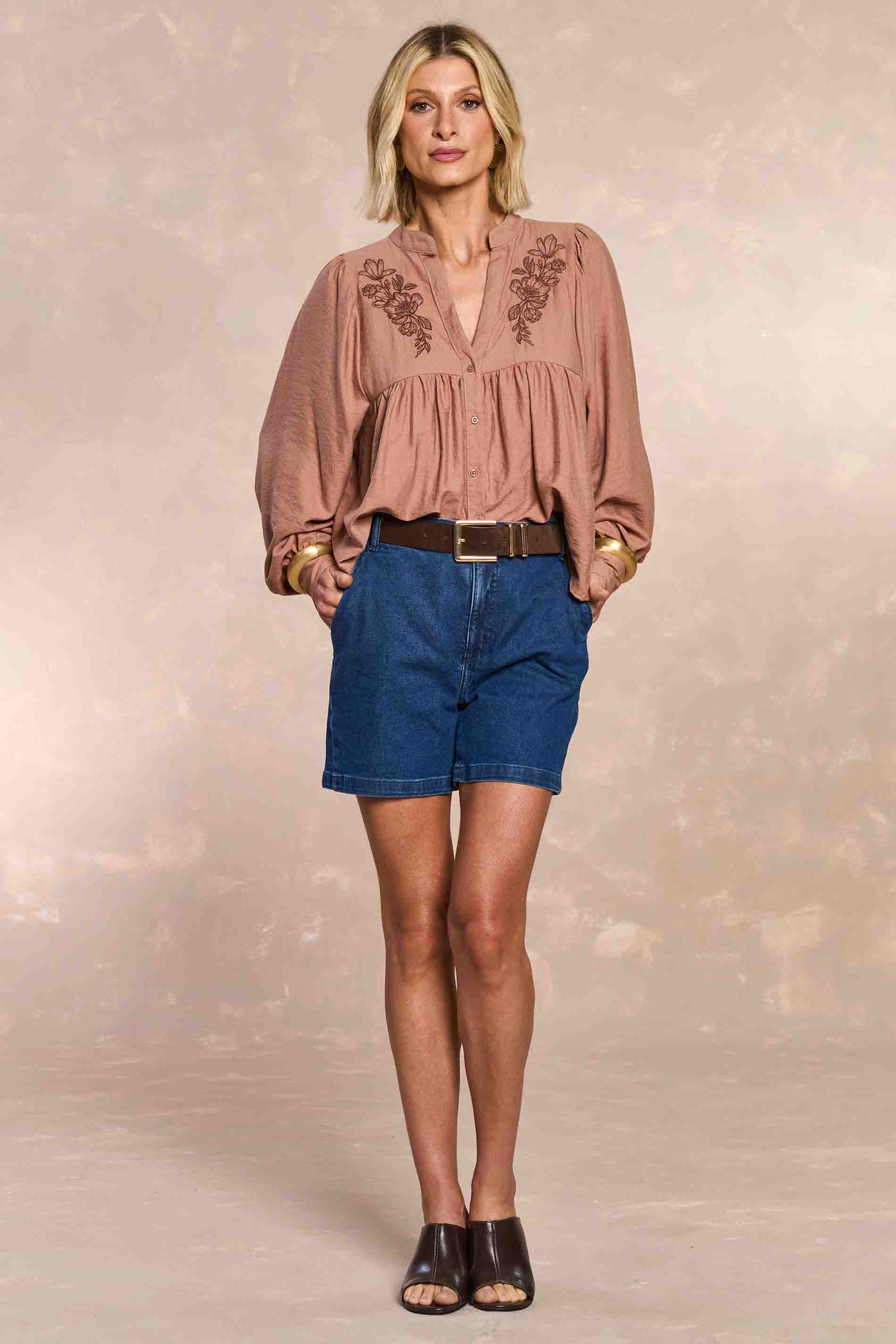 Shorts Soft Garden em Denim