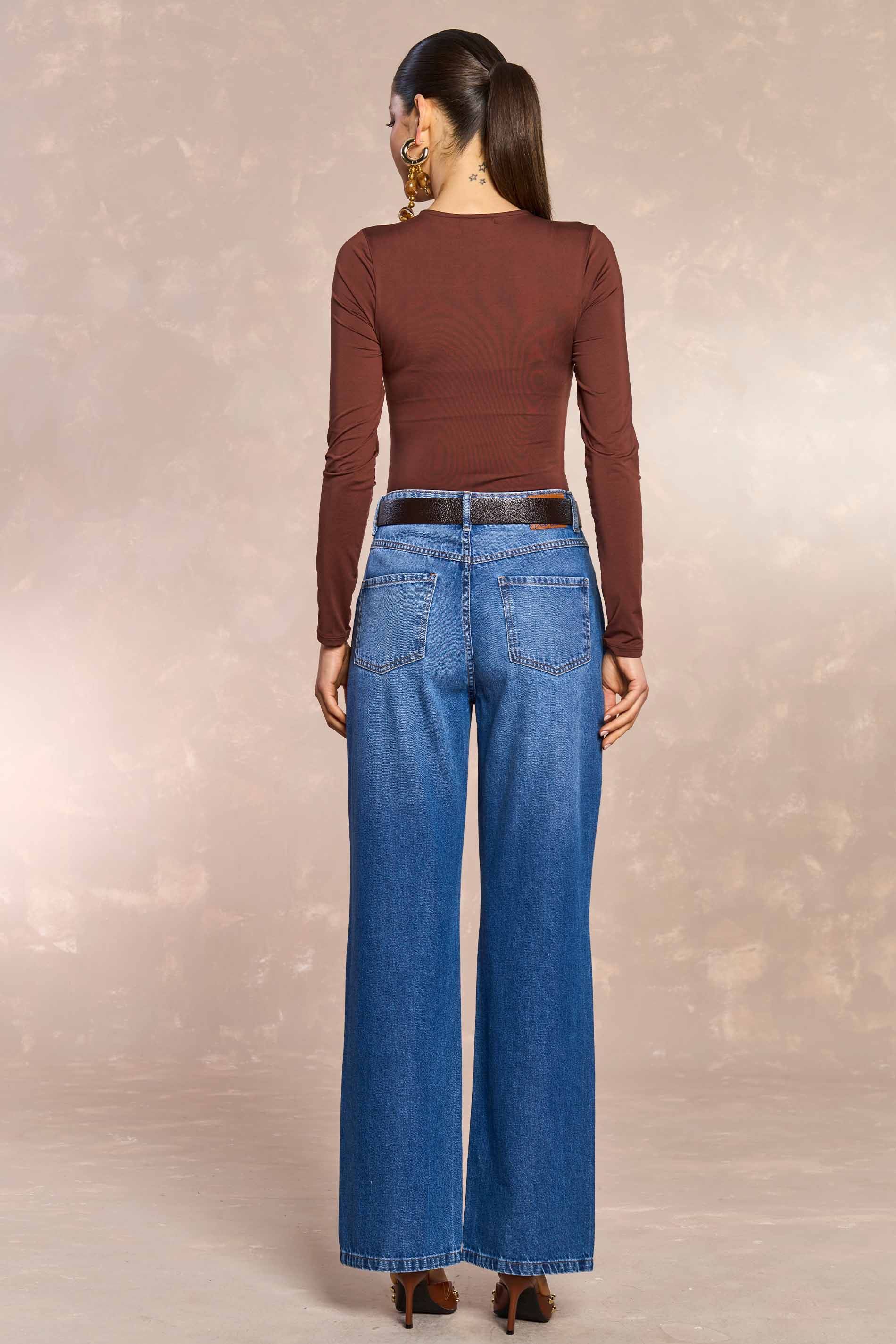 Calça Reta Peônia Urban Desire em Denim