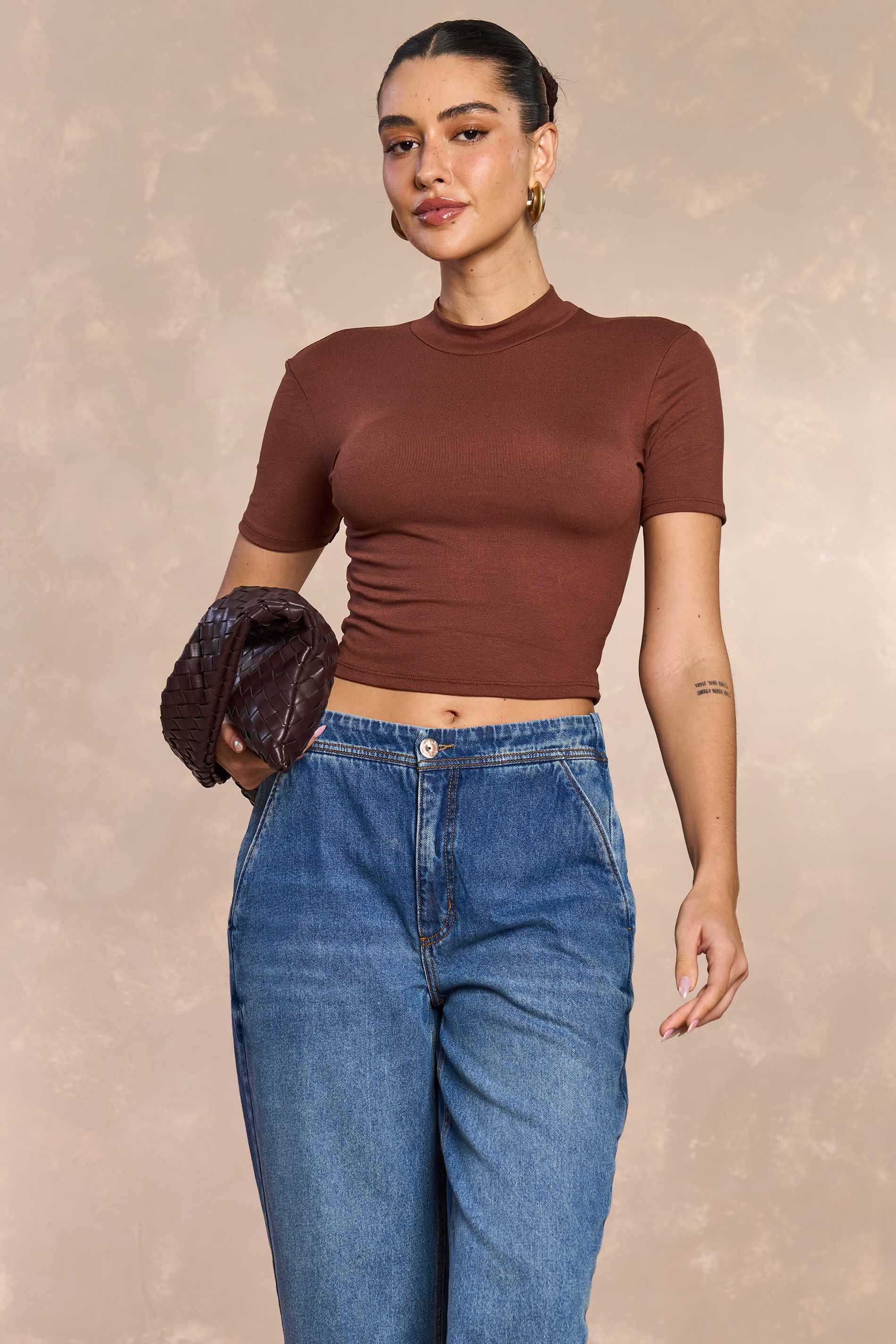 Calça Barrel Ethnic Blur em Denim