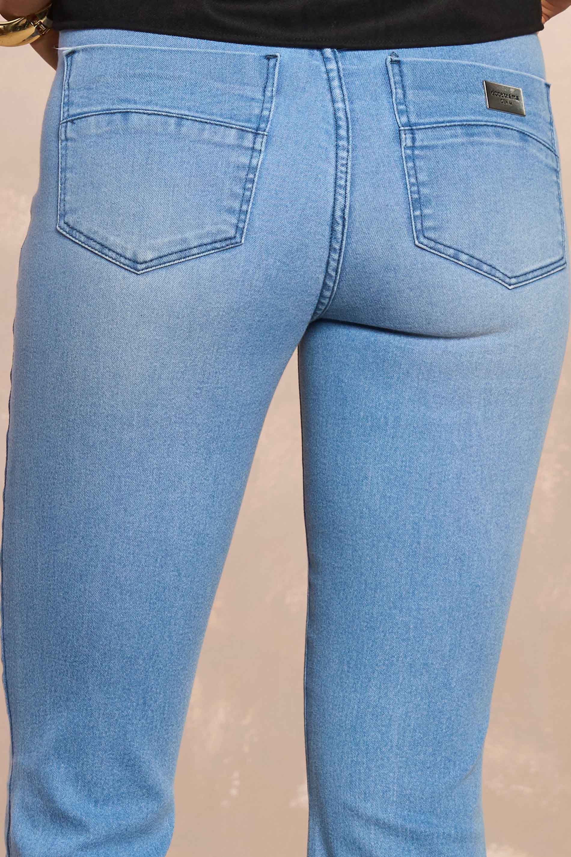 Calça Flare Tulipa Ethnic Blur em Denim