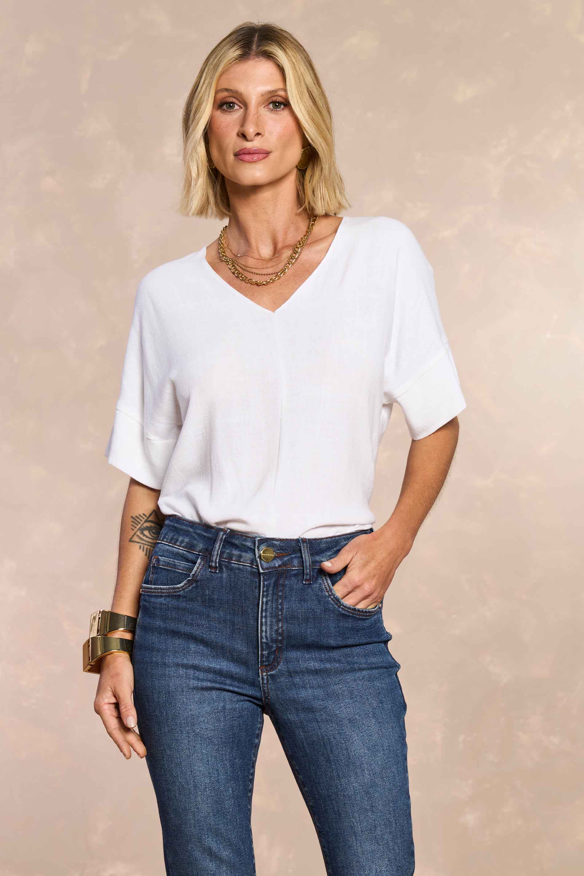 Calça Skinny Íris Soft Garden em Denim