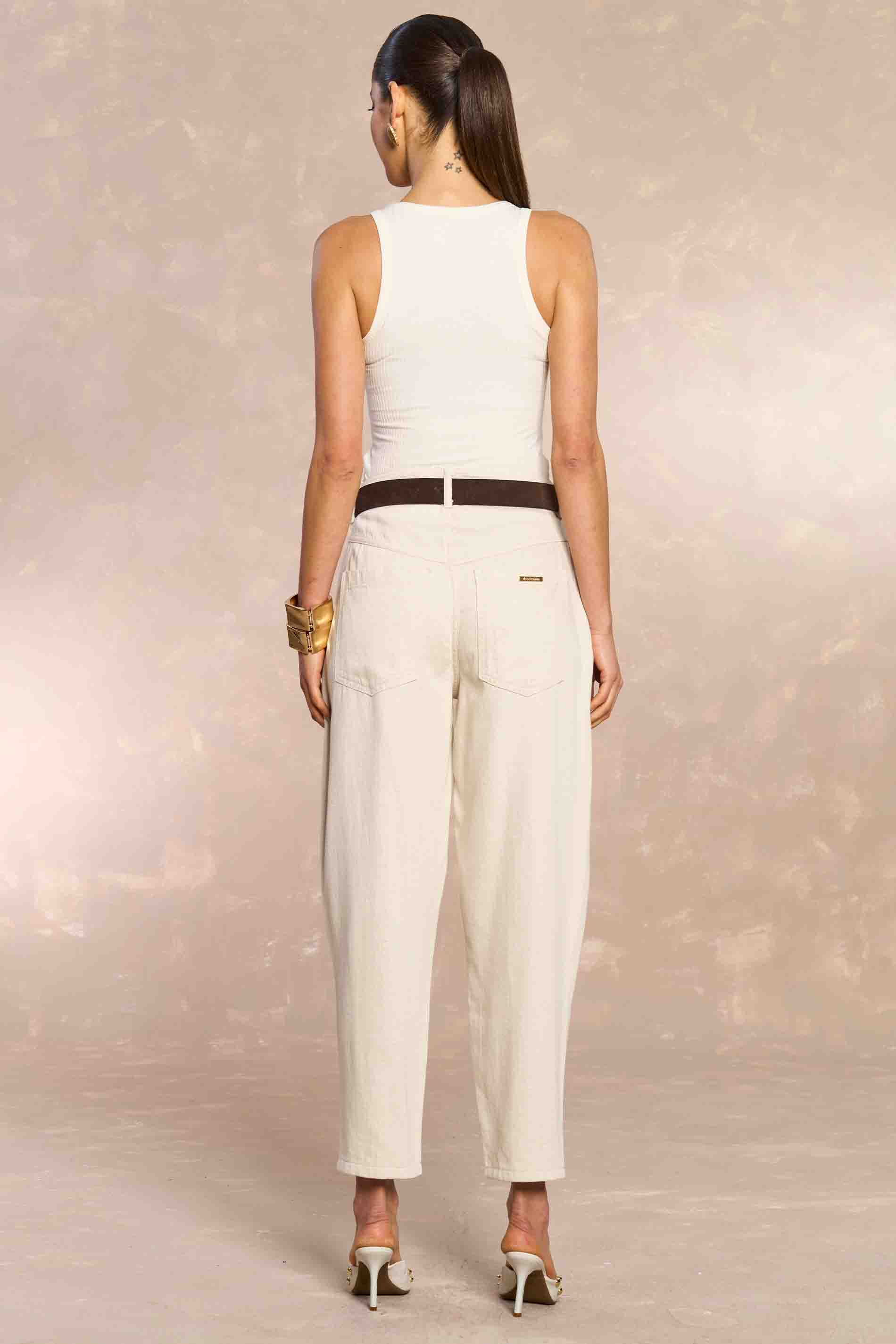 Calça Barrel Soft Garden em Sarja Linho