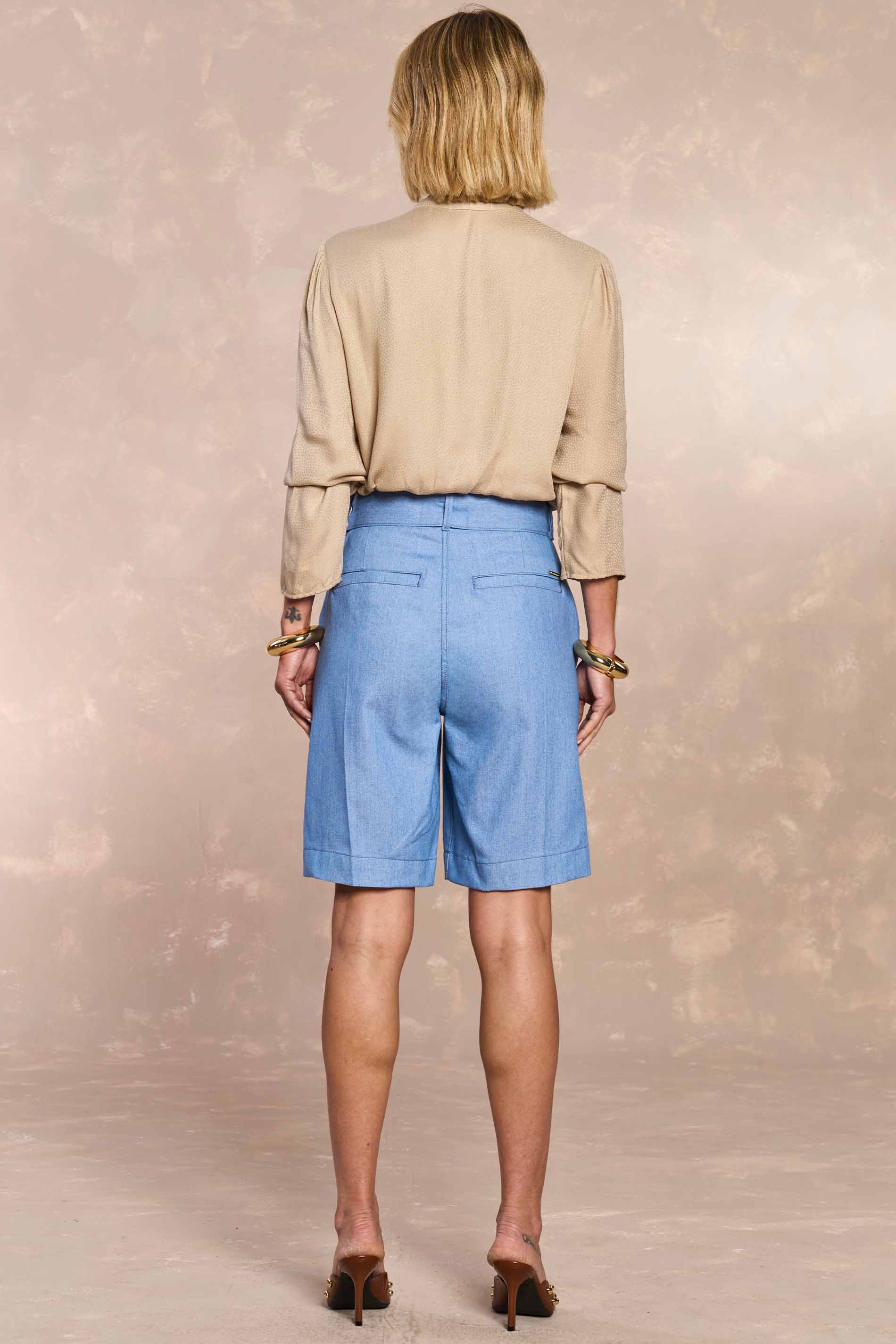 Bermuda Jardim Boho em Denim