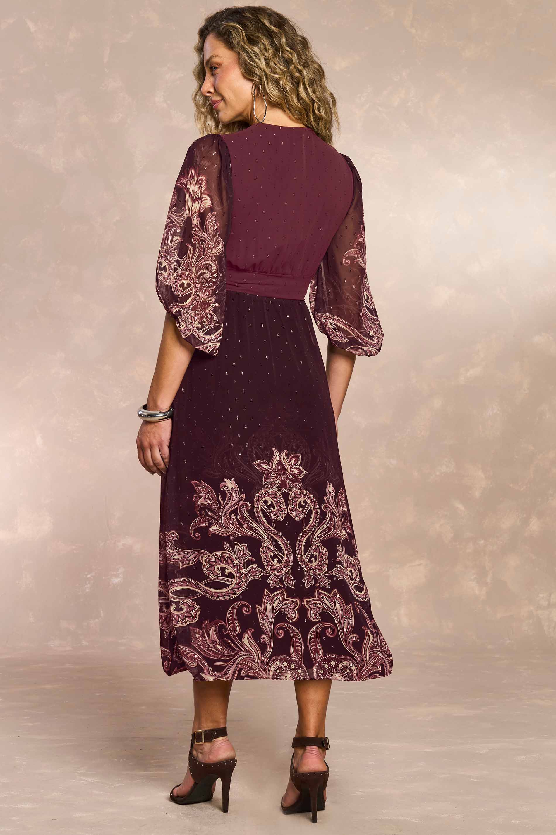 Vestido Midi Jardim Boho em Chiffon