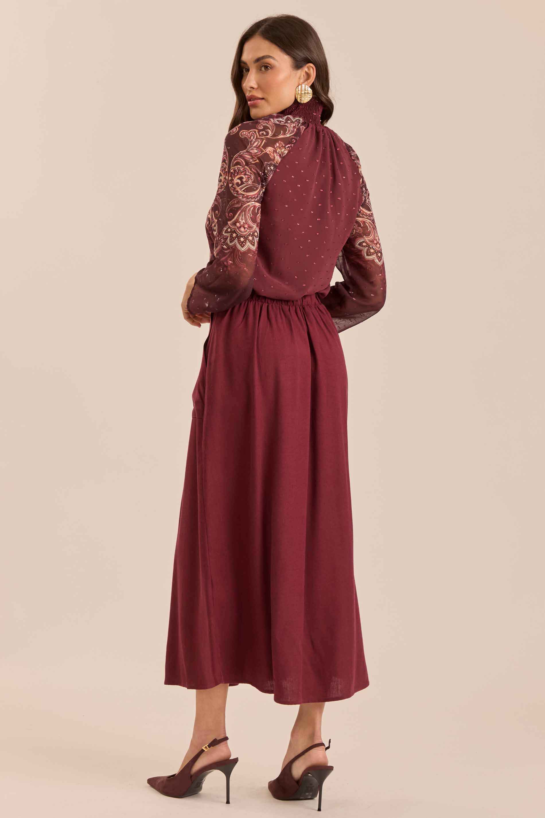 Blusa Jardim Boho em Plano Chiffon