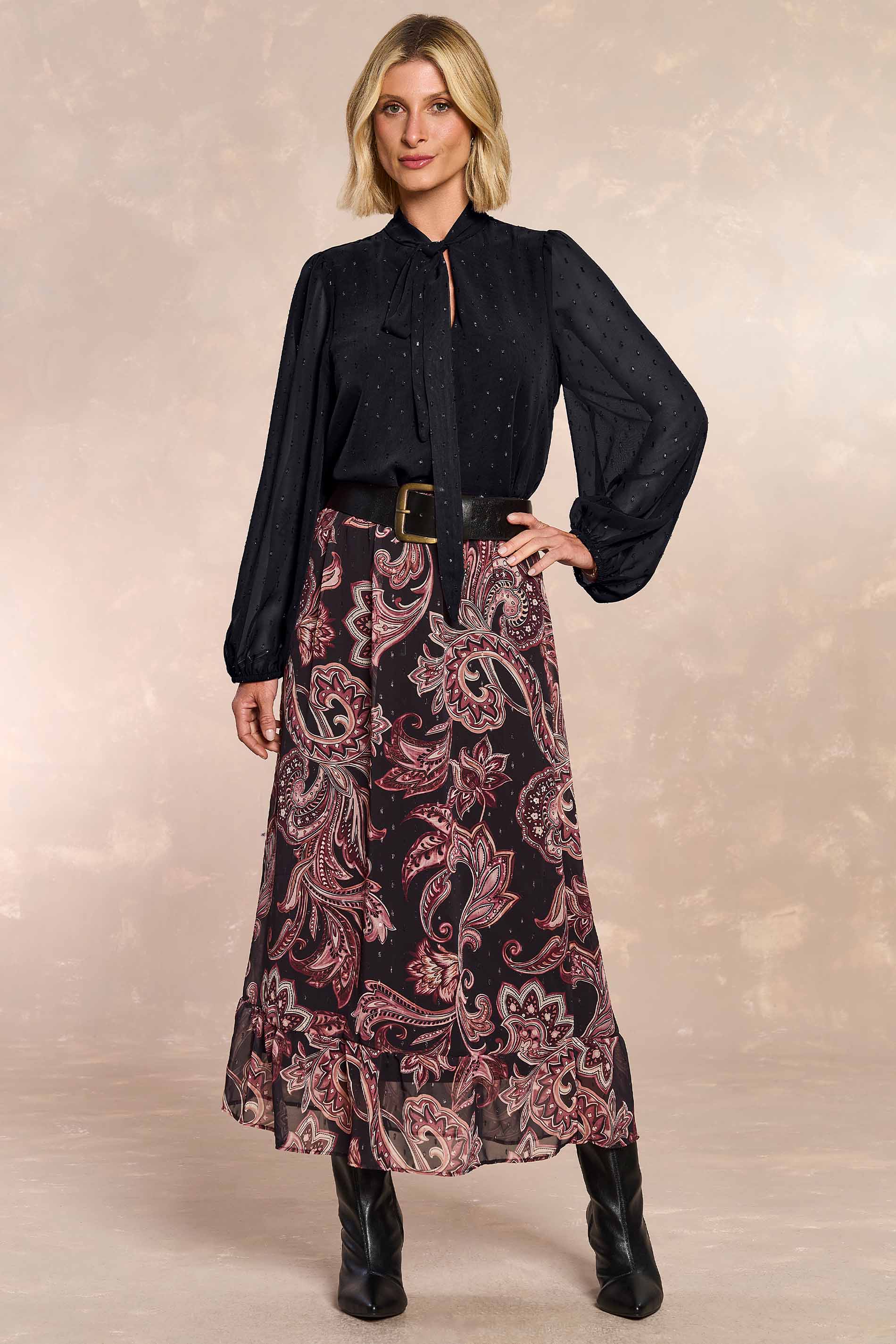 Blusa Jardim Boho em Chiffon