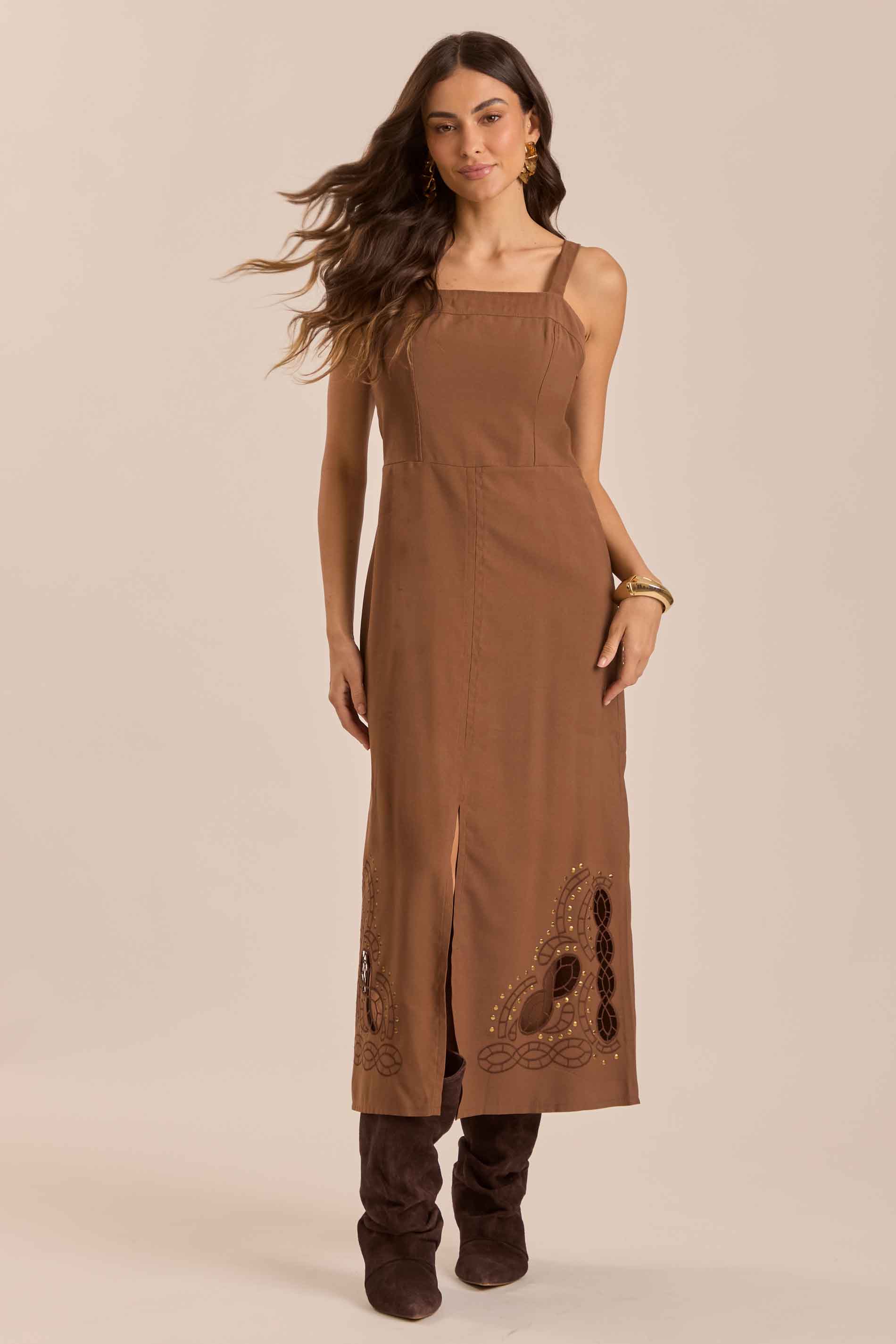 Vestido Midi Jardim Decor em Alfaiataria