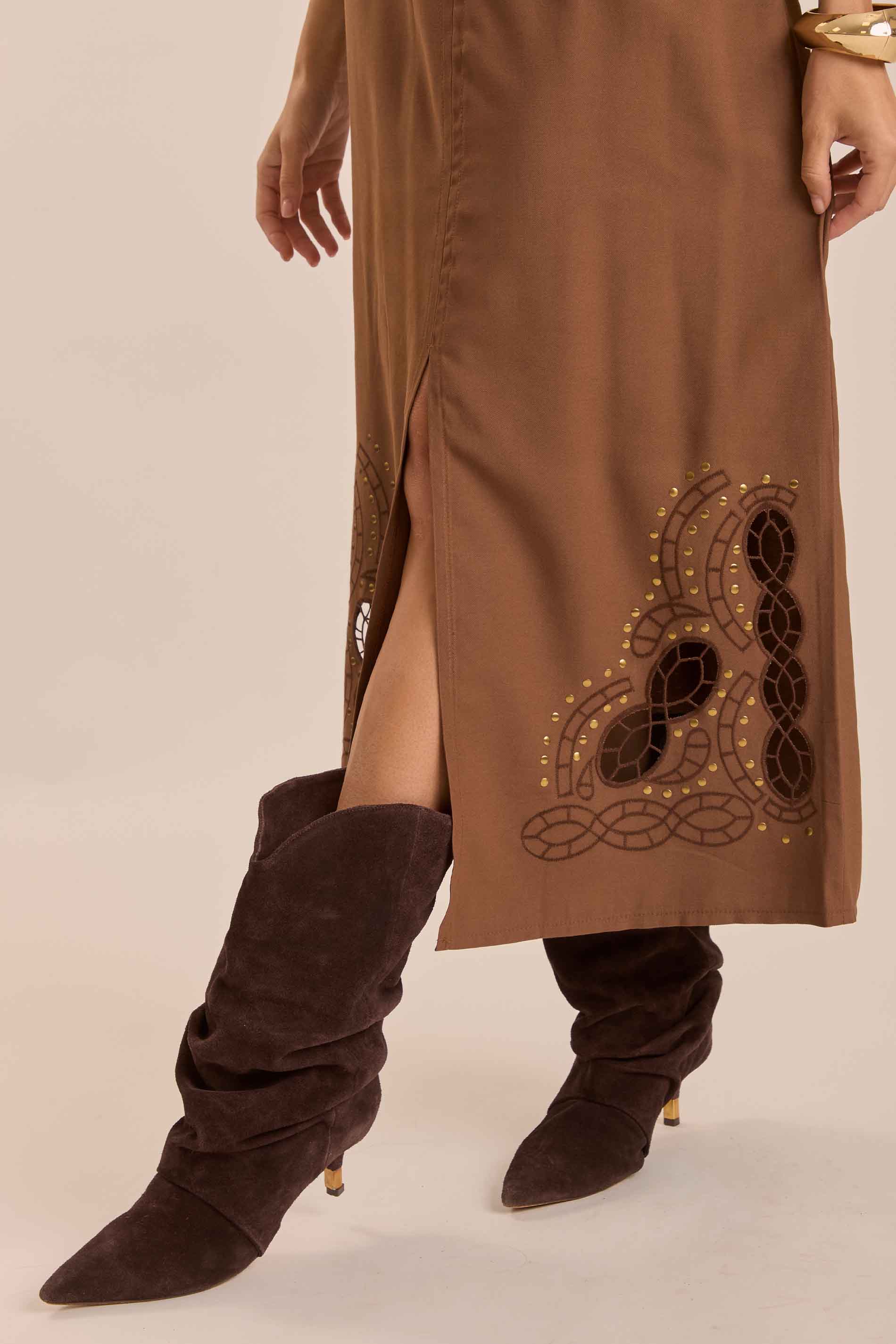 Vestido Midi Jardim Decor em Alfaiataria
