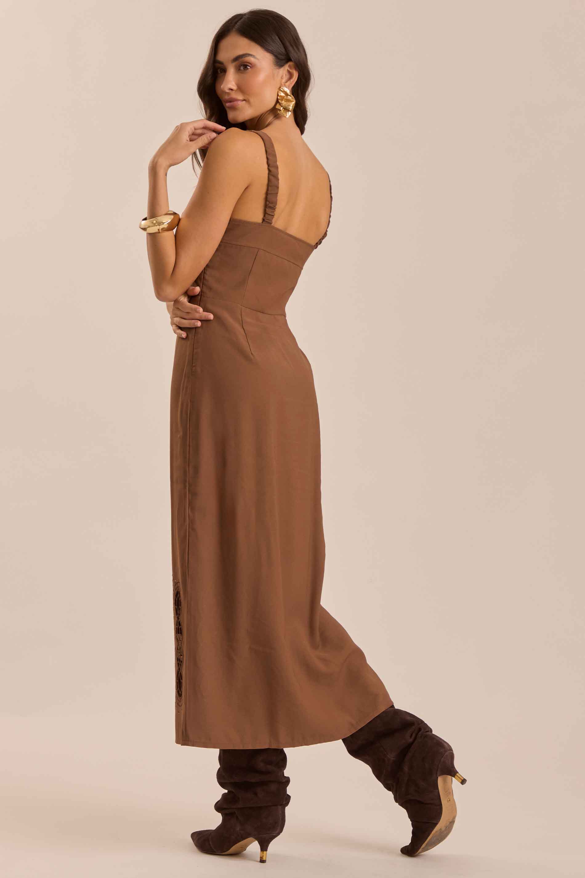 Vestido Midi Jardim Decor em Alfaiataria
