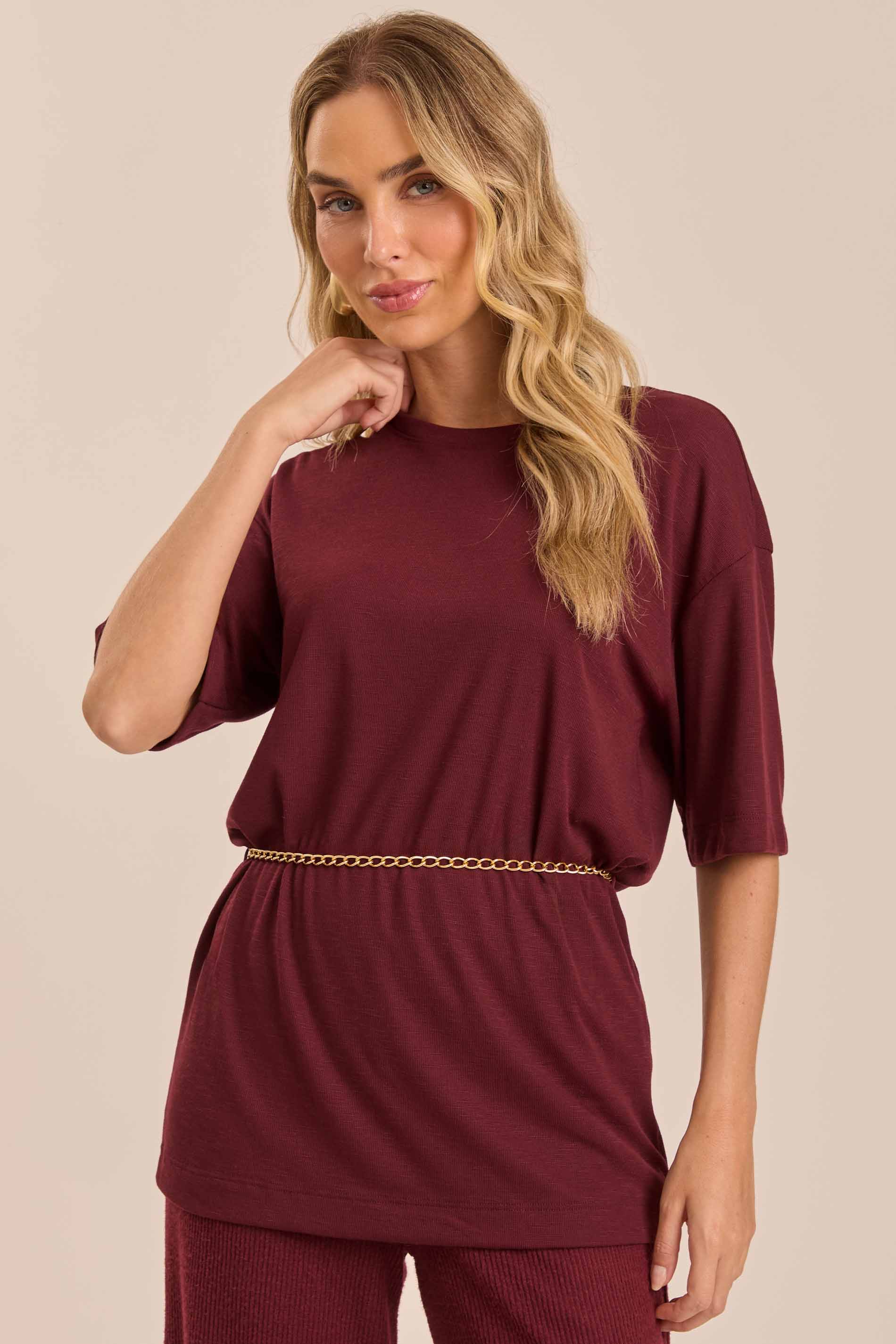 T-shirt Retrô Glam em Tricot Flamê