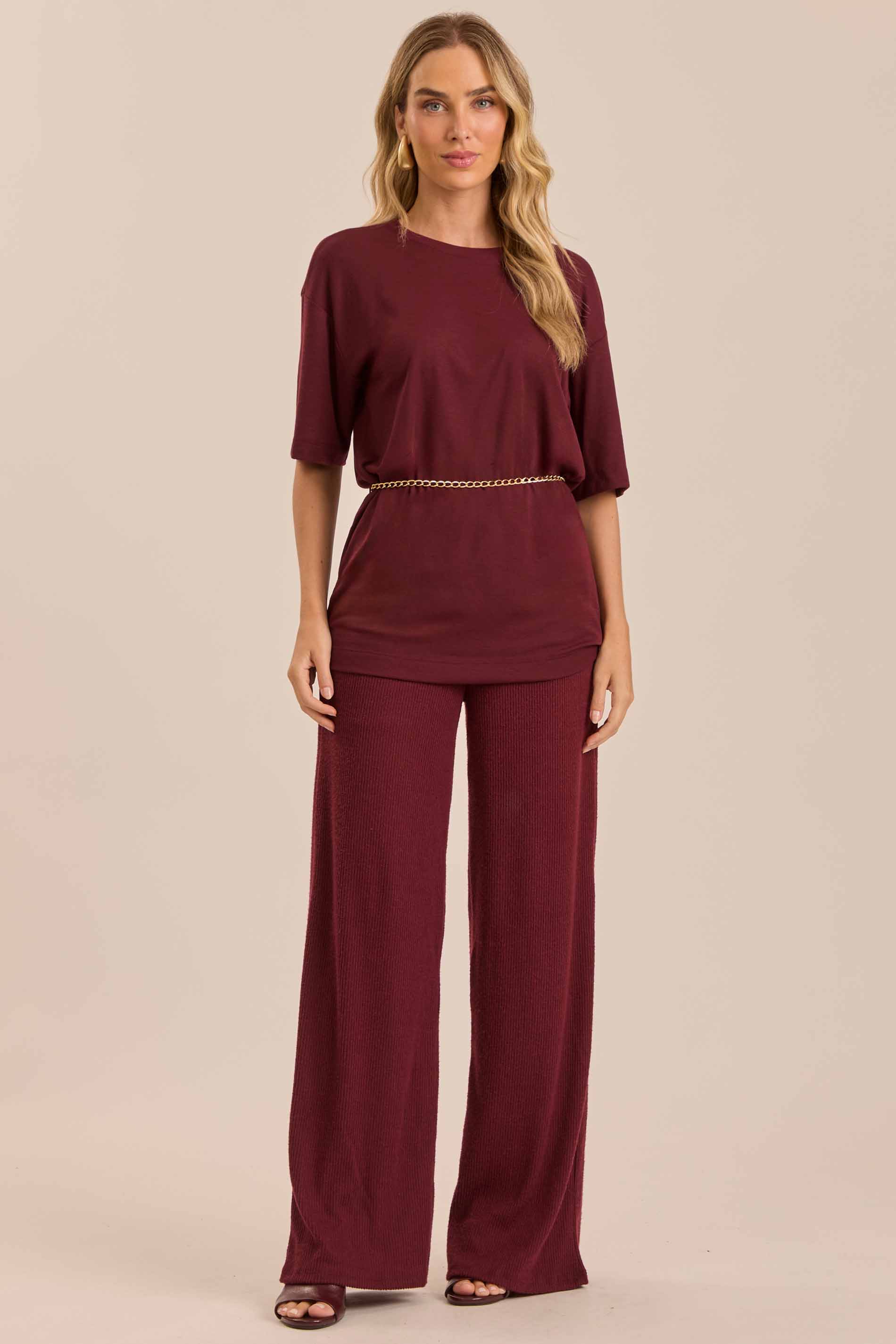 T-shirt Retrô Glam em Tricot Flamê