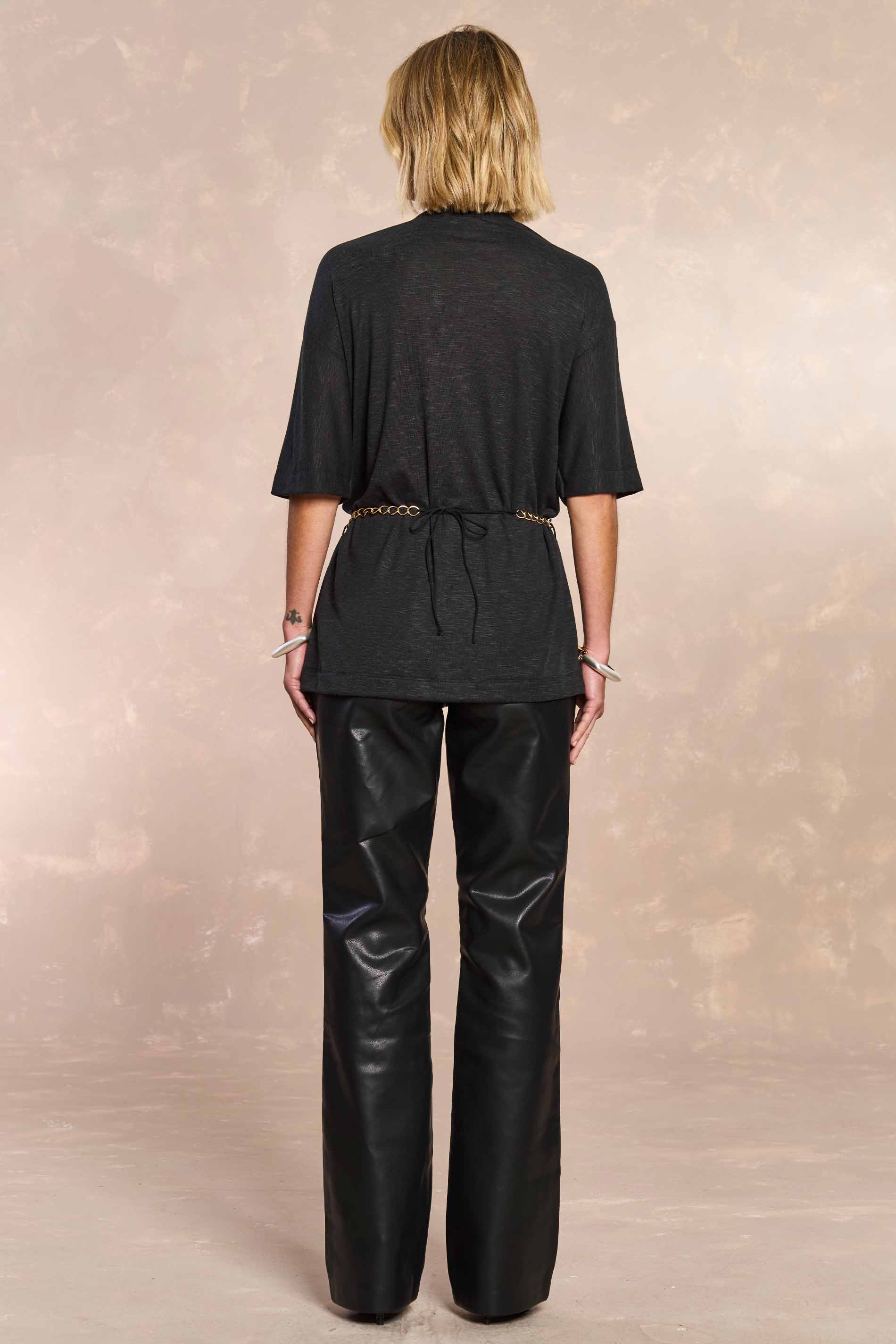 T-shirt Retrô Glam em Tricot Flamê
