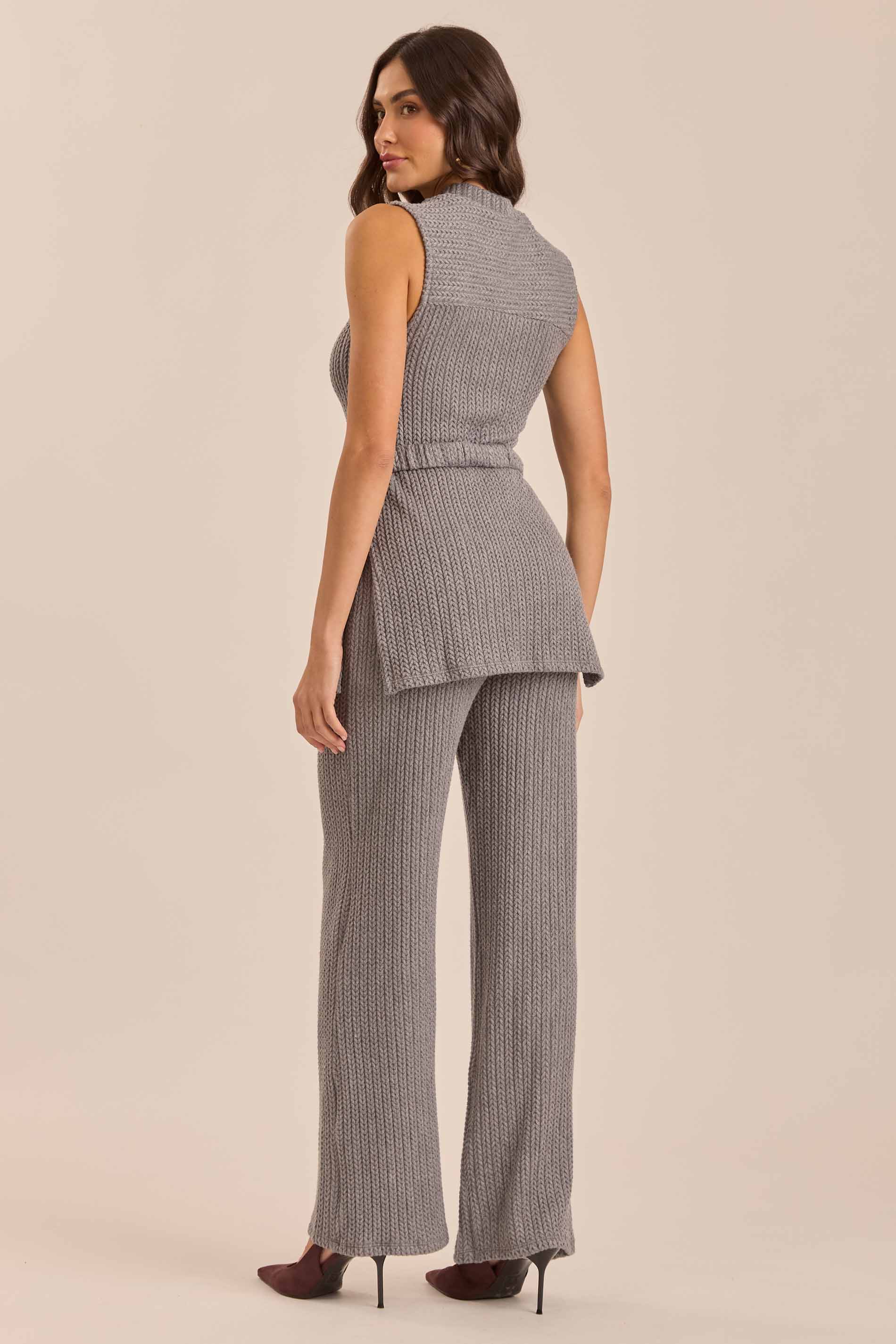 Calça Reta Jardim Decor em Tricot