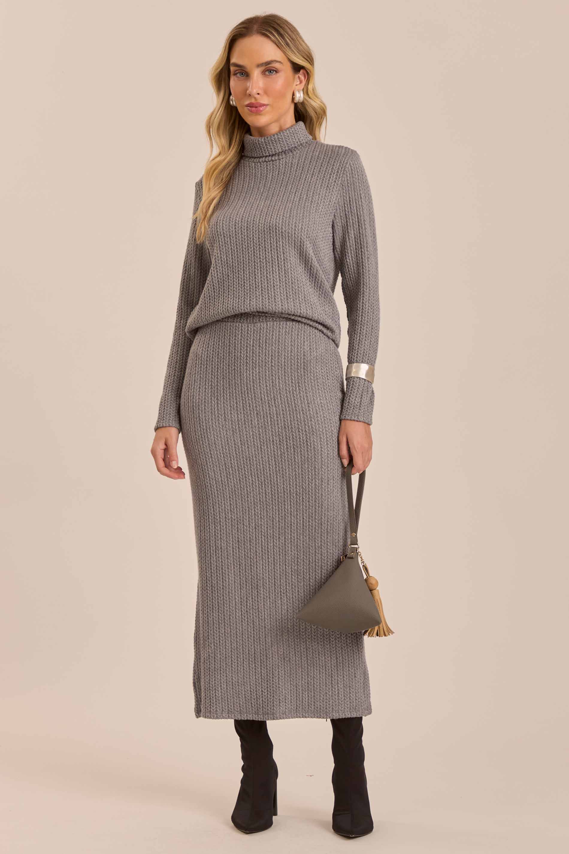 Saia Midi Cozy Winter e Tricot